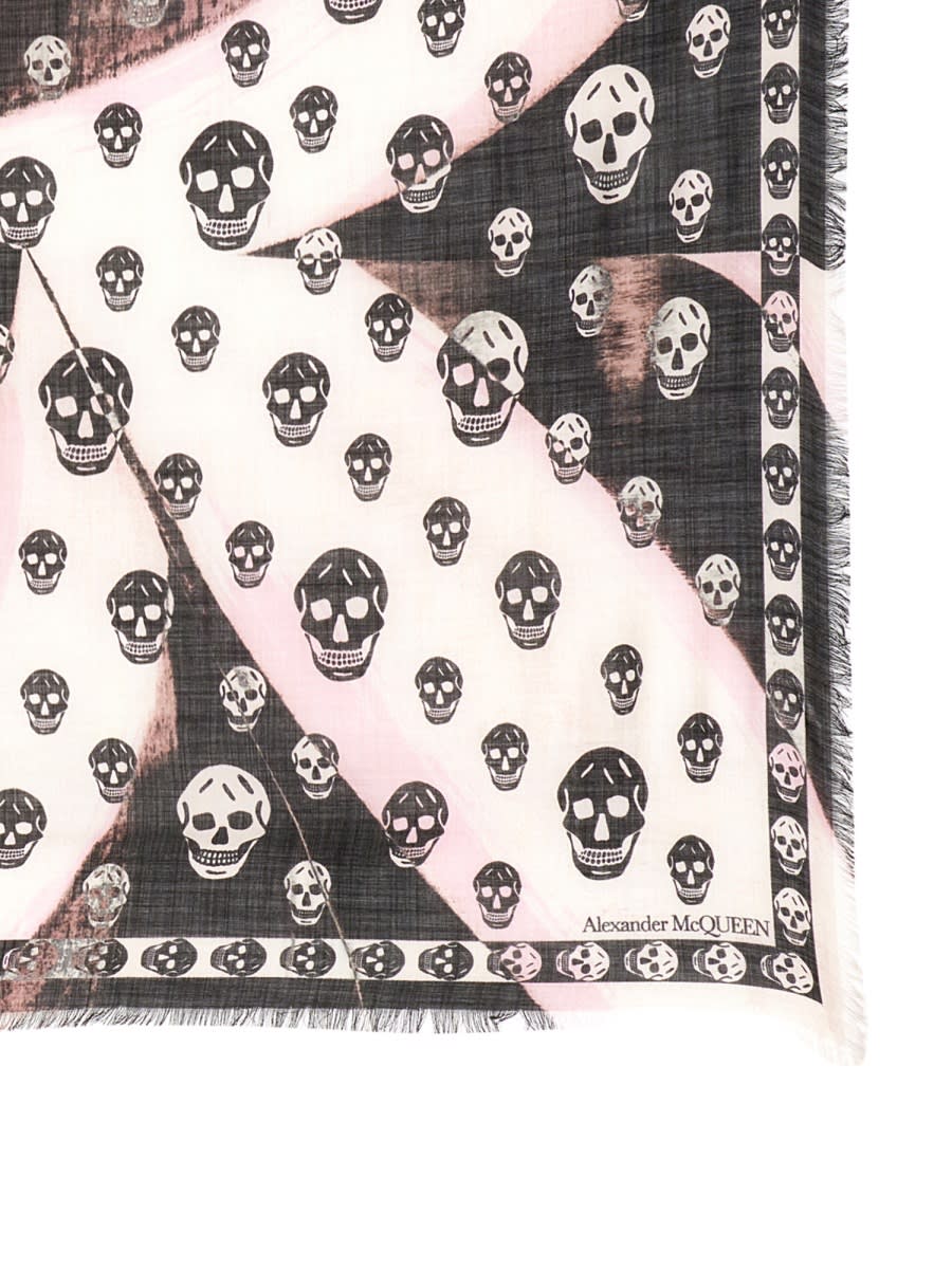 Shop Alexander Mcqueen Skull Print Scarf In Black