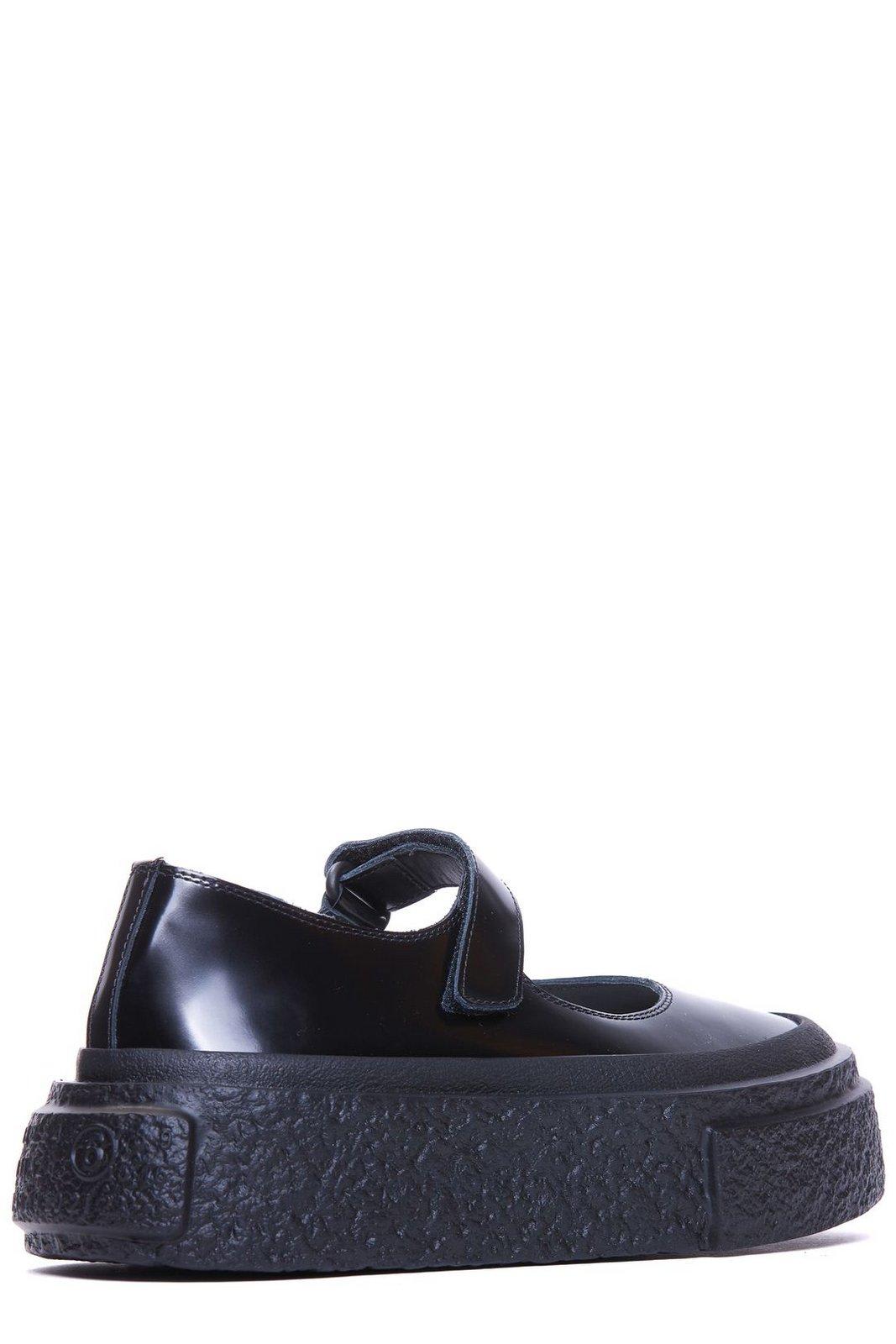 Shop Mm6 Maison Margiela Numbers-motif Platform Ballerinas In Black