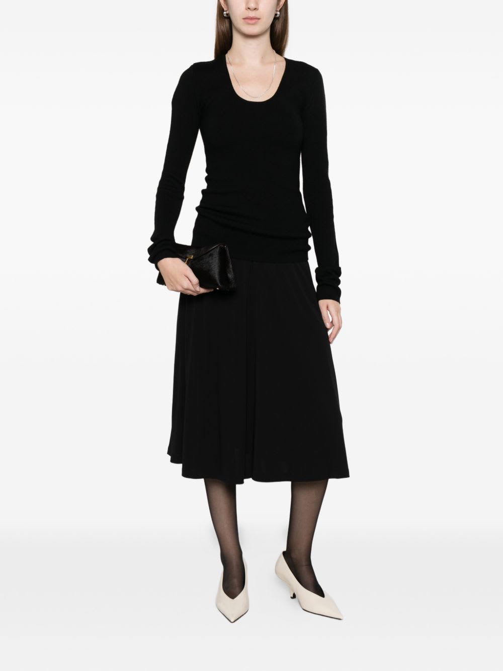 Totême Toteme Fluid Midi Skirt In Black