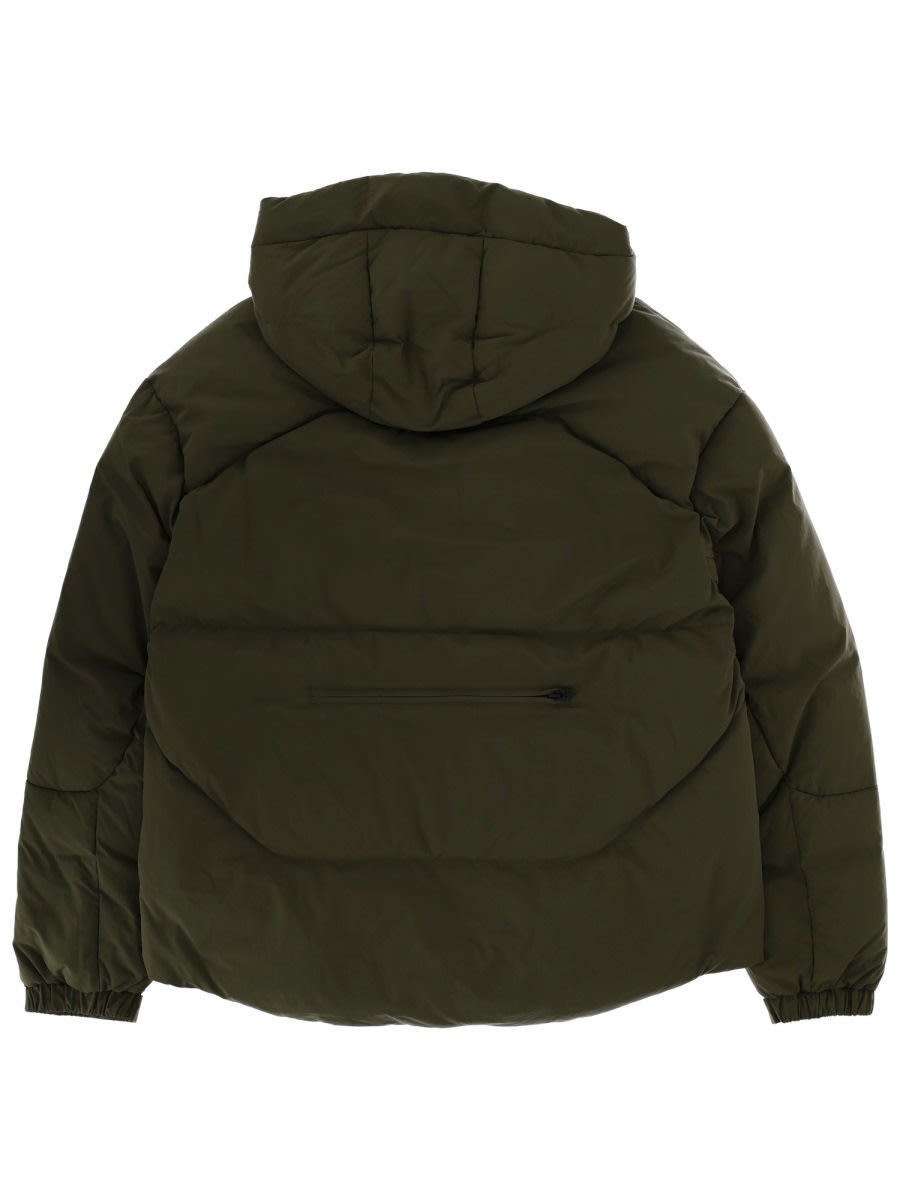 Jg1 Quilted Hooded Jacket Elastic Cuffs In Green
