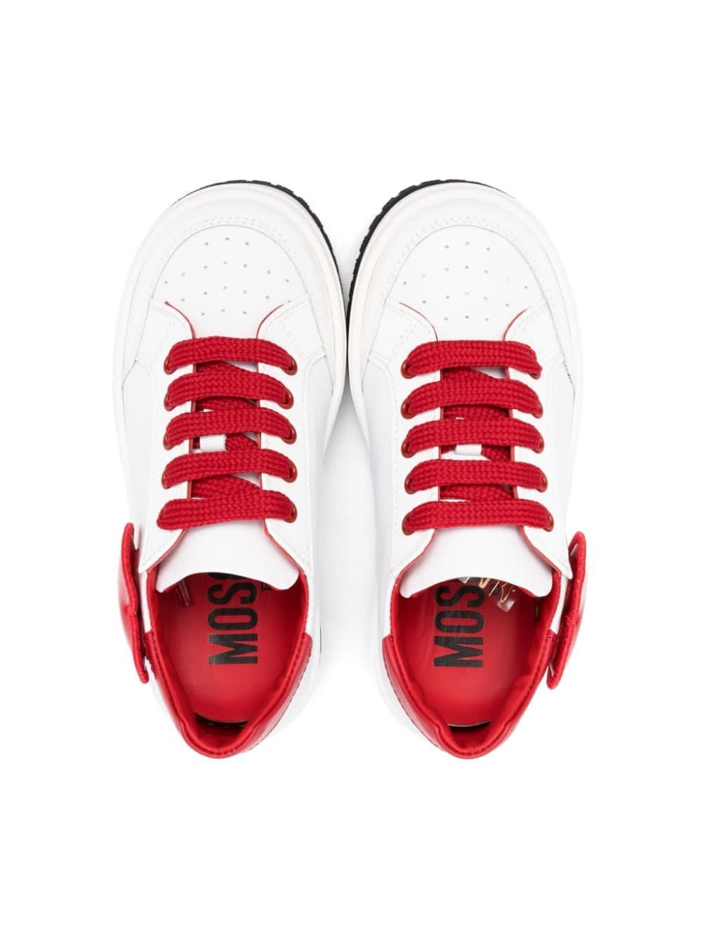 Shop Moschino Sneakers With Application In White