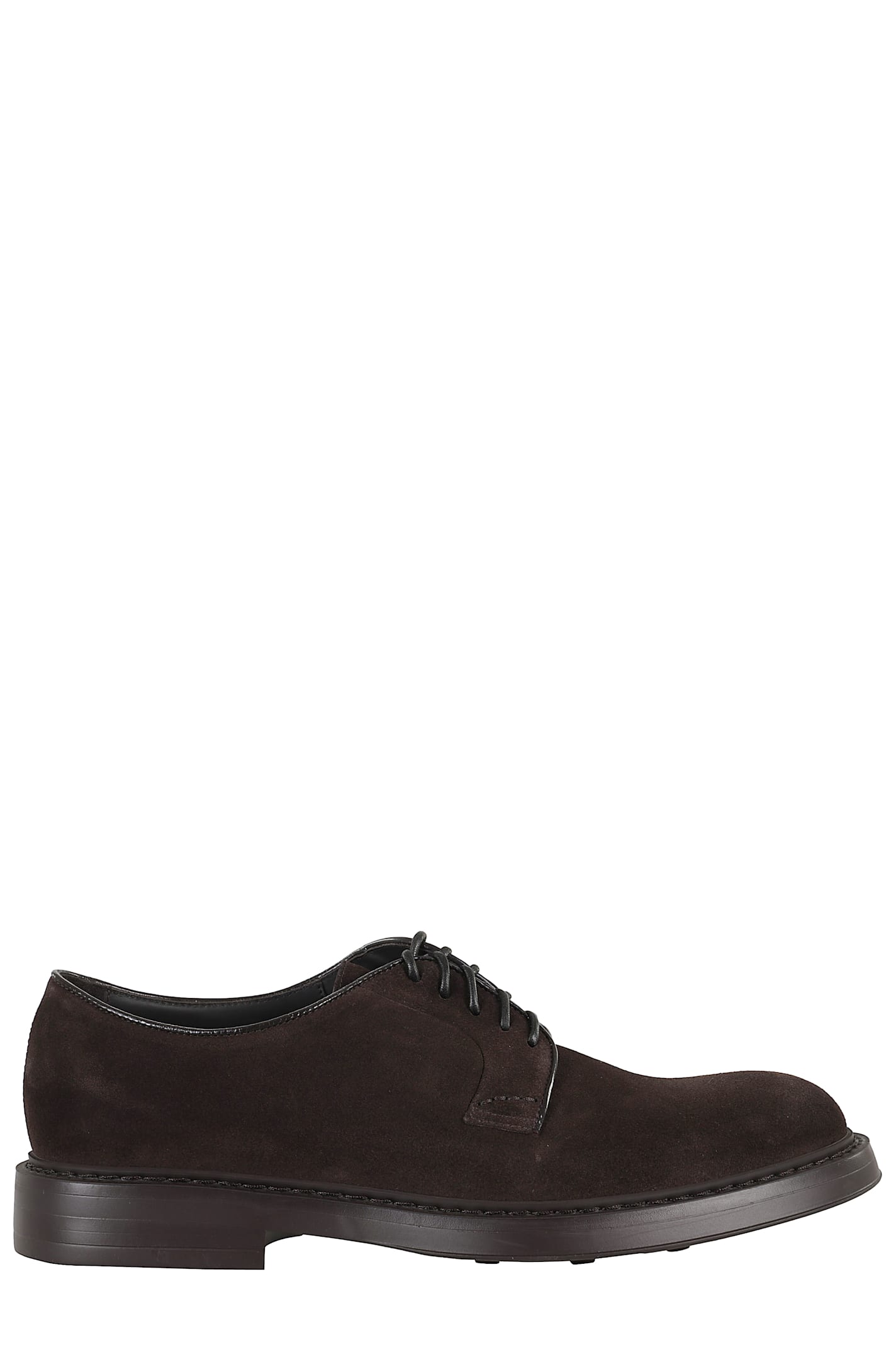Doucal's Mink Suede Derby Lace-up Shoes In Brown