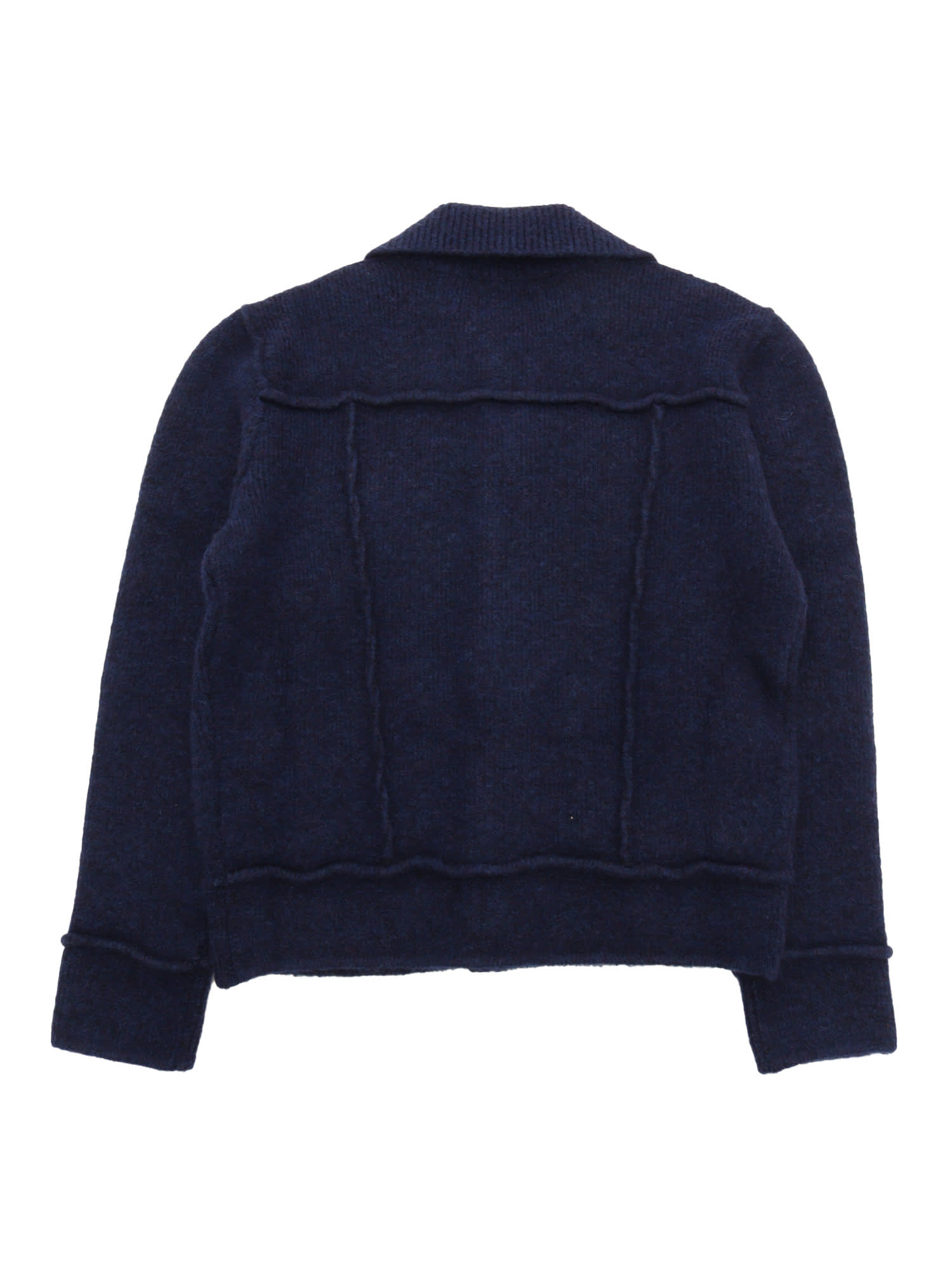 Dsquared2 Indigo Denim Effect Knitted Jacket In Blue