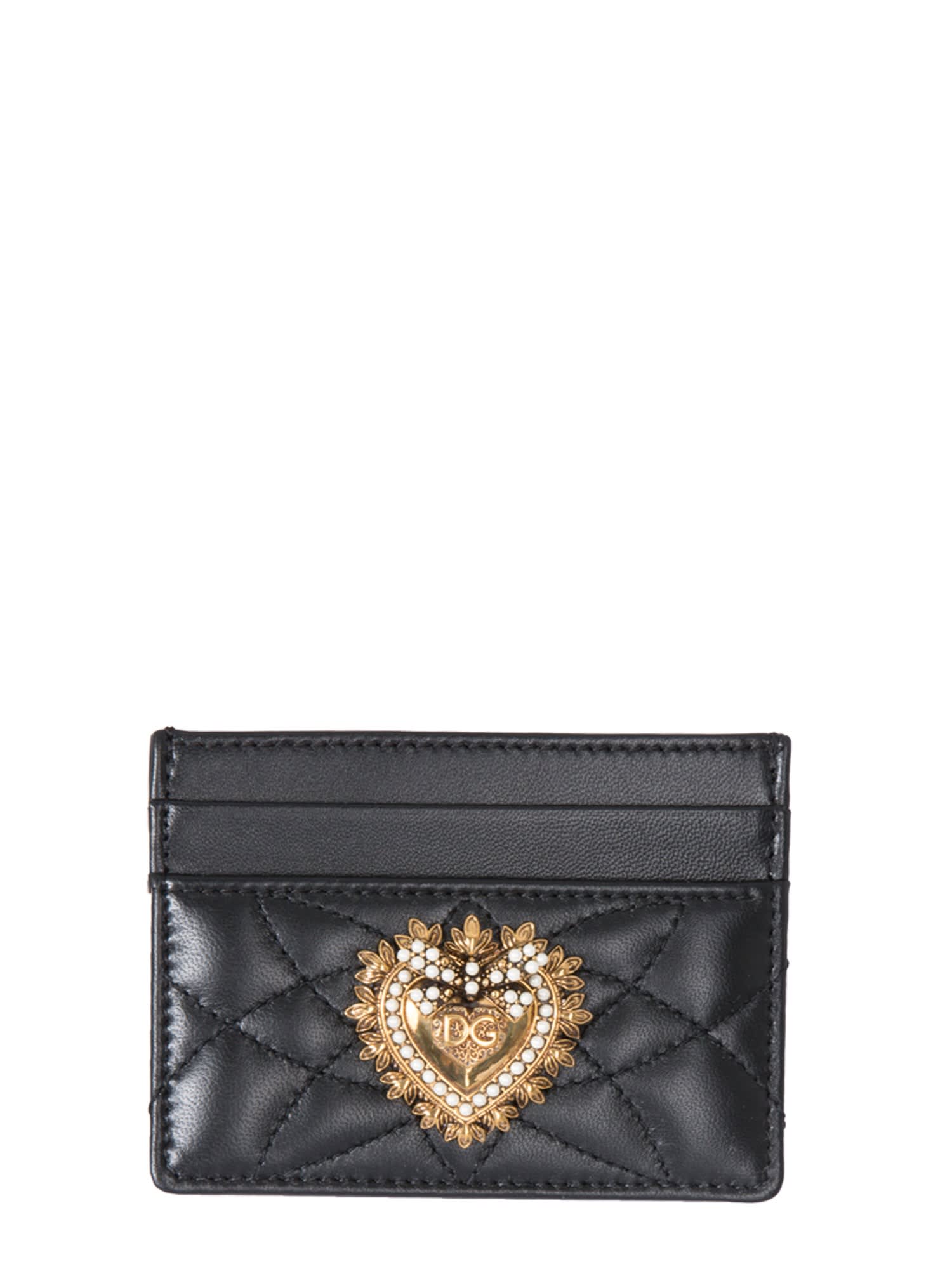 Dolce & Gabbana Leather Card Holder In Nero