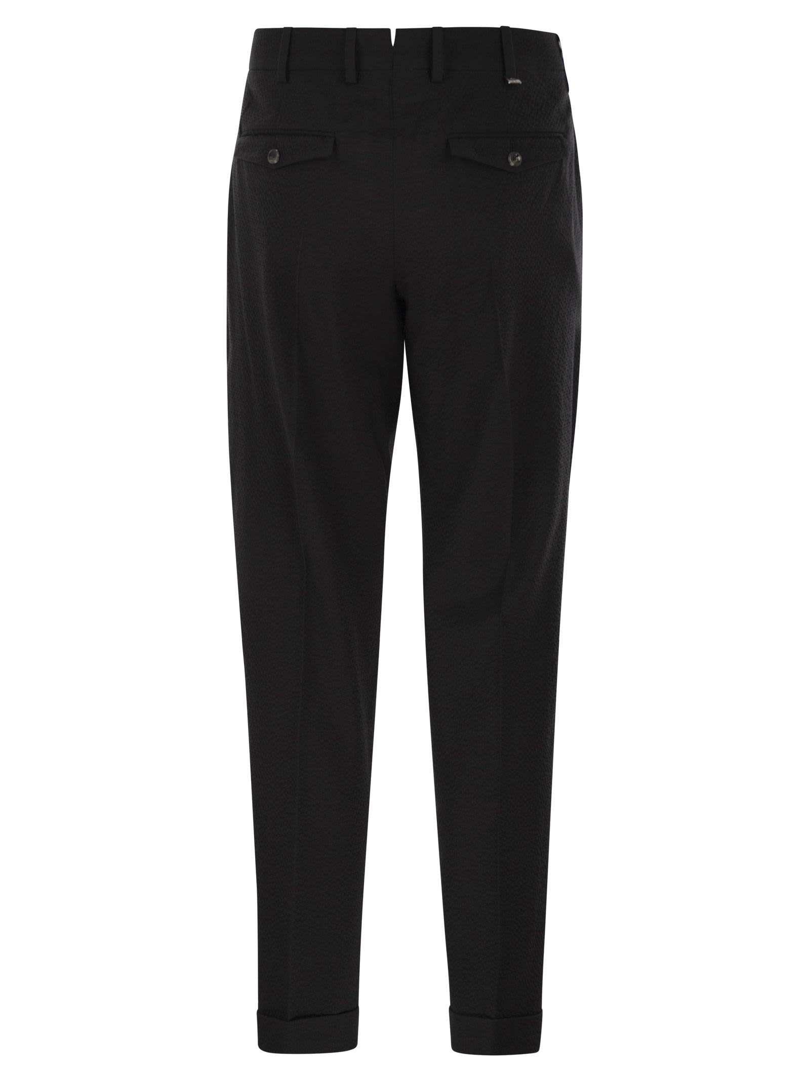 Pt Torino Wool Trousers In Black