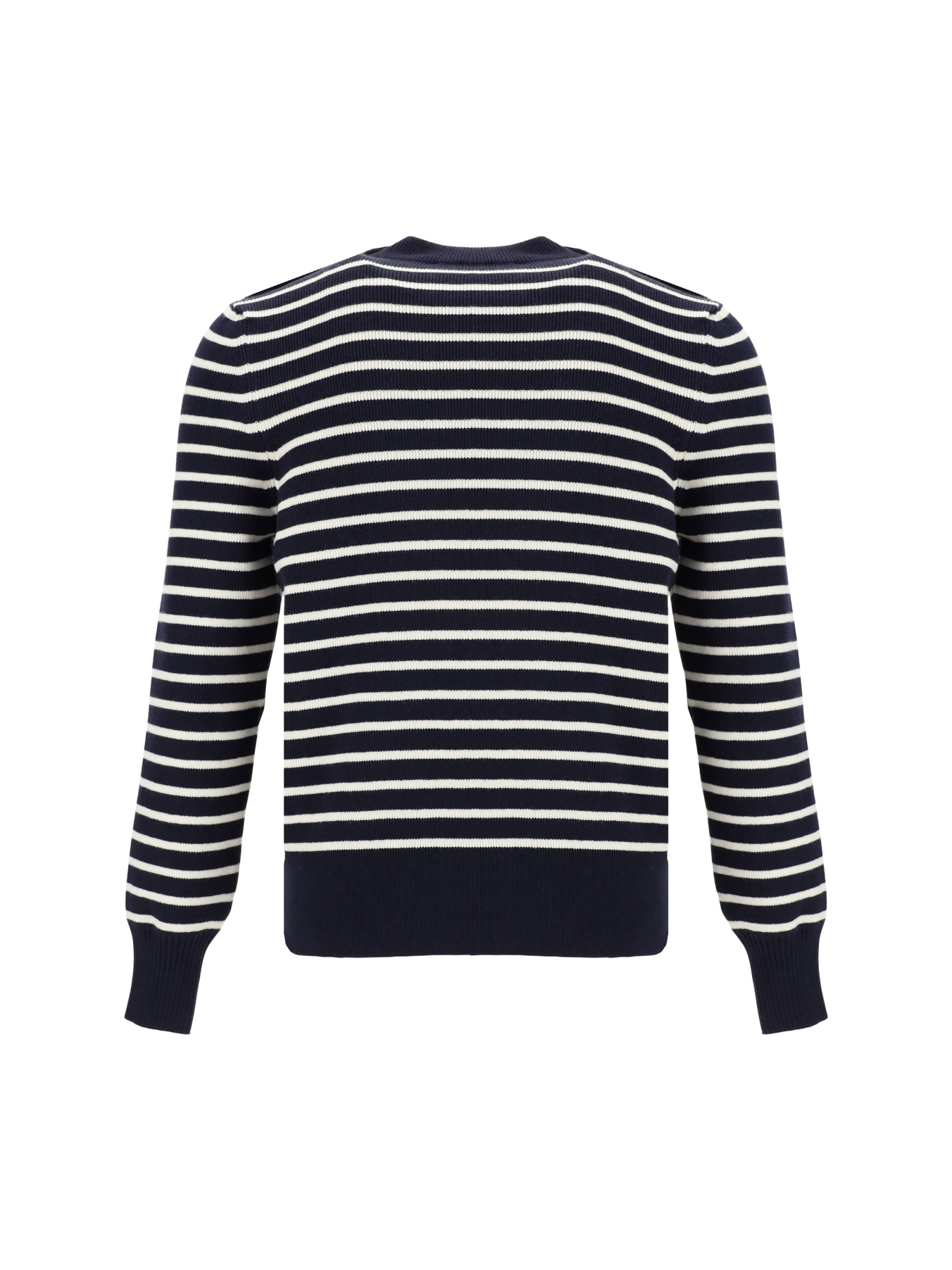 Shop Ami Alexandre Mattiussi Sweater In Navy Blue/off White