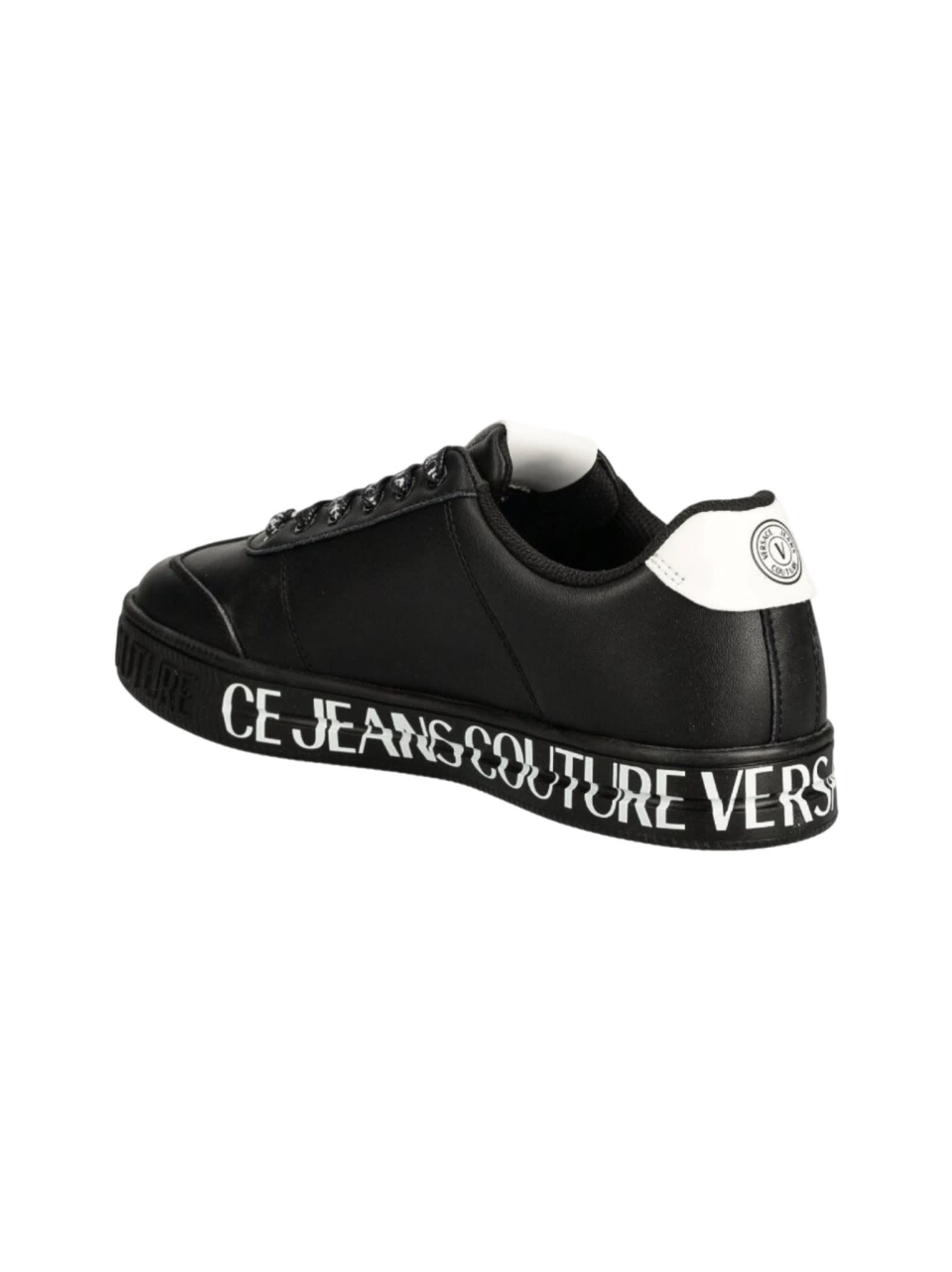 Shop Versace Jeans Couture Mens Sneakers In Black