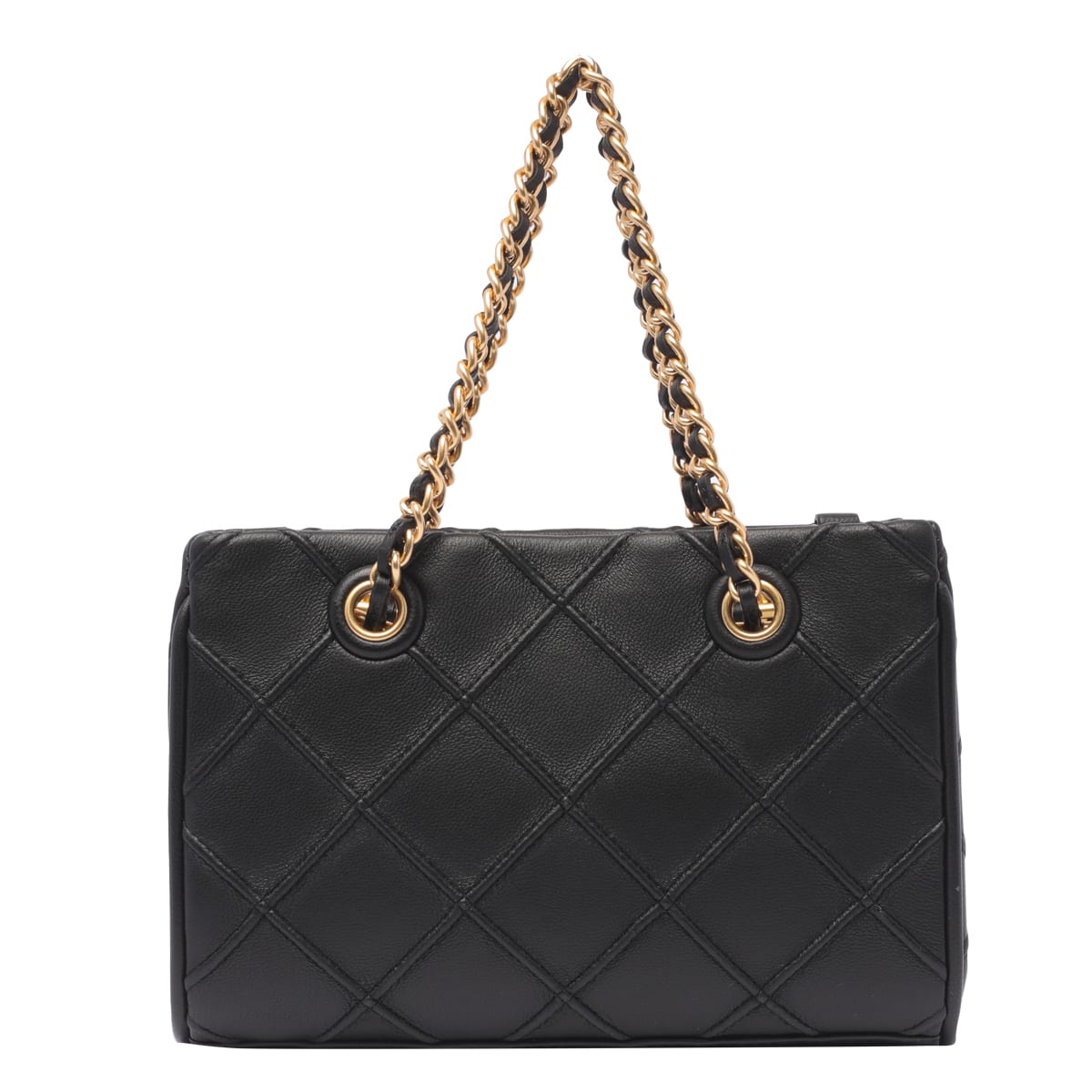 Shop Tory Burch Fleming Soft Mini Tote In Black