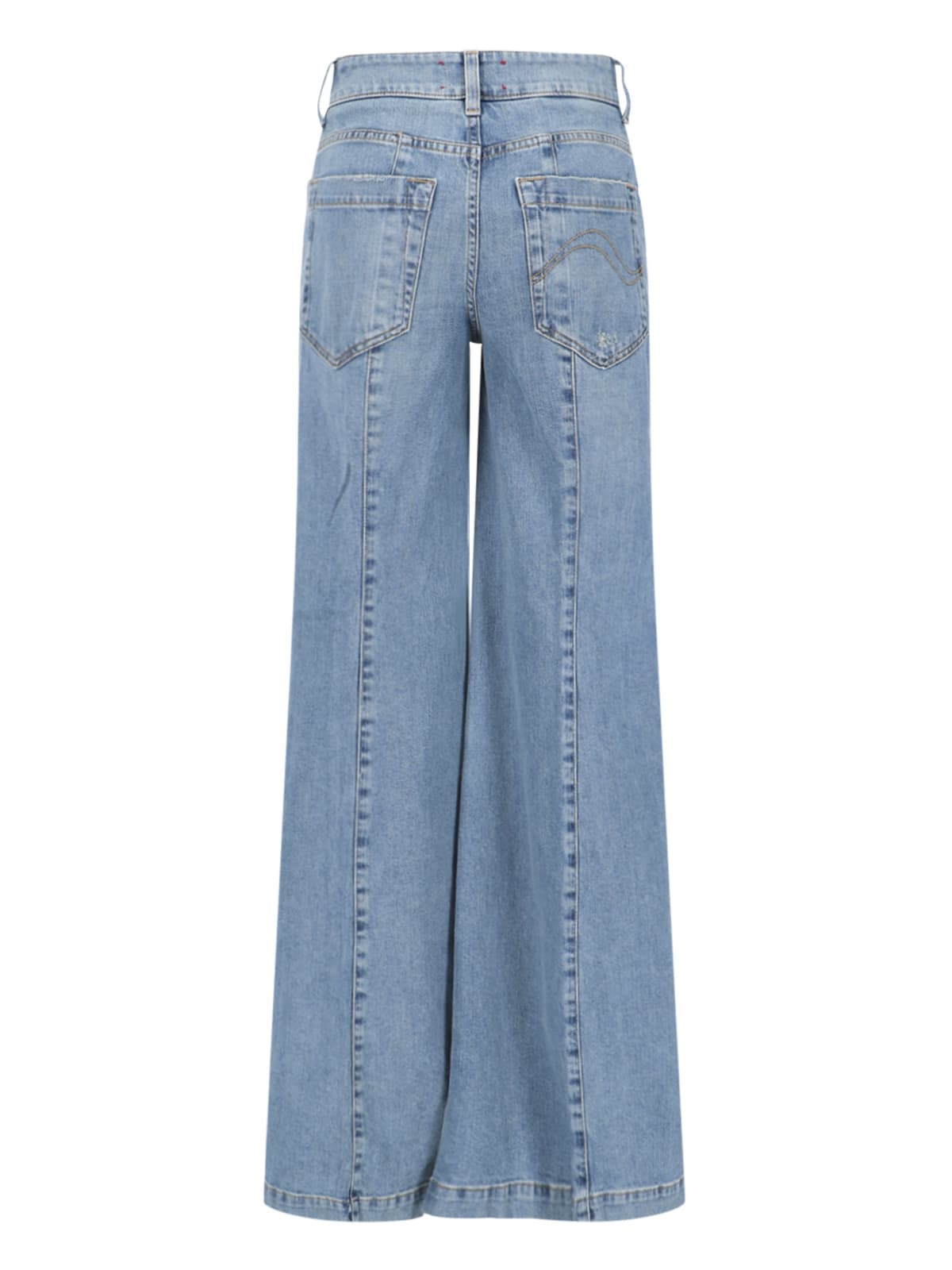 Shop The Seafarer Palazzo Trousers In Light Blue