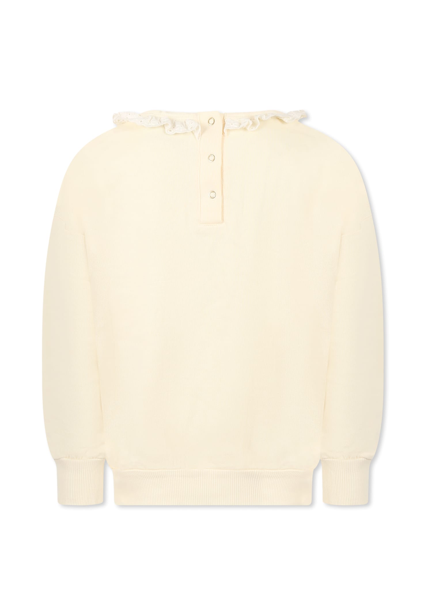Mini Rodini Bestickter Pullover Ladybugs Aus Baumwolle In Ivory