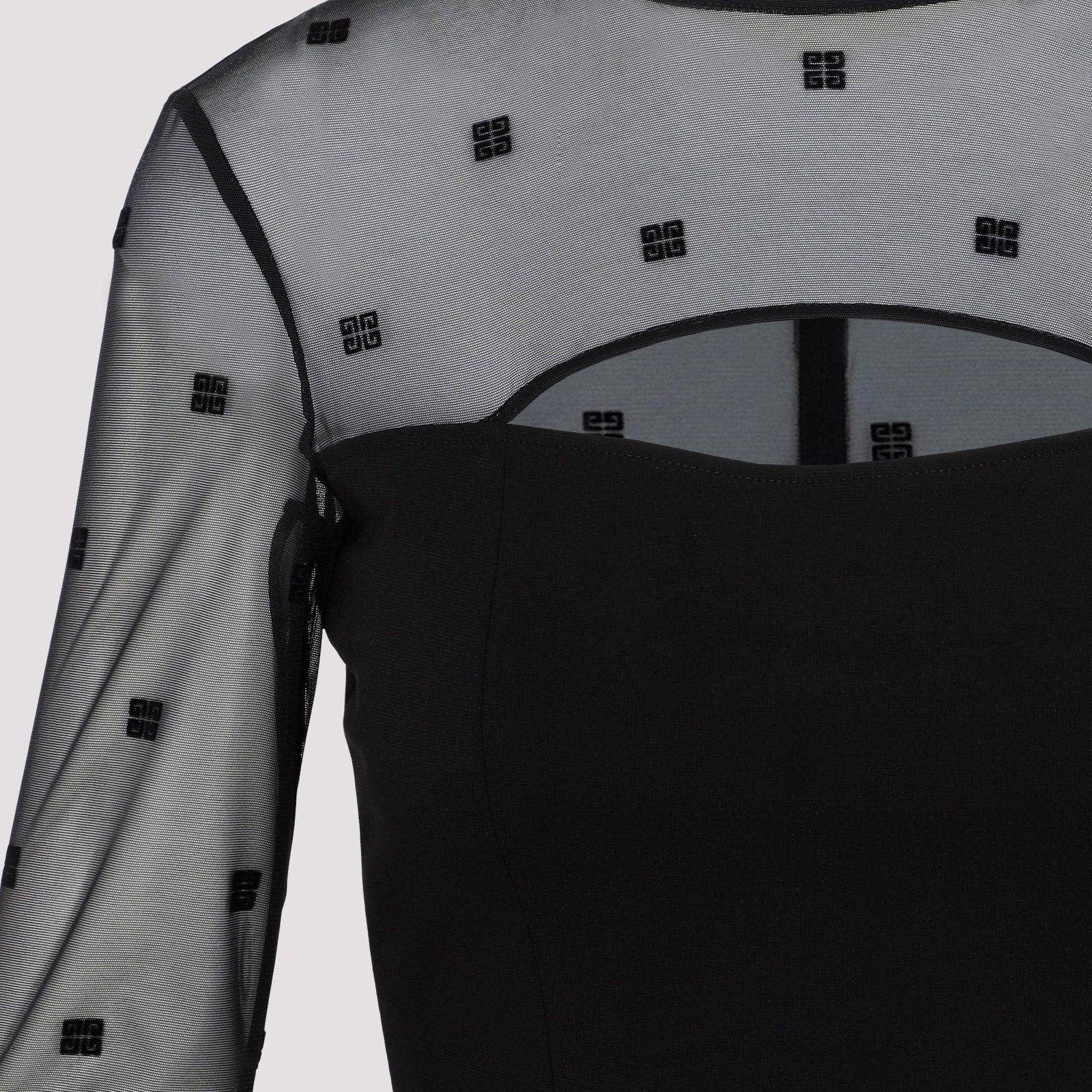 Shop Givenchy 4g Pattern Mini Dress In Black