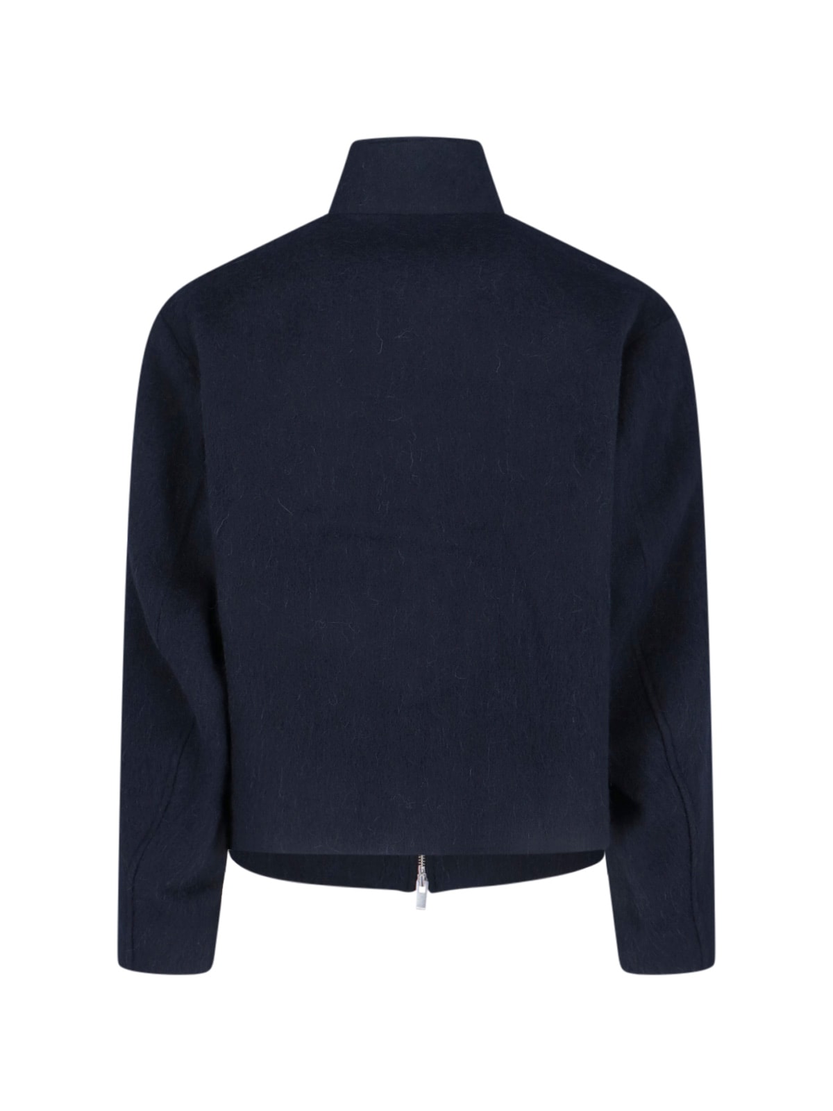 Tonywack Blue Jacket With High Neck And Dropped Shoulders In Wool Man In Blue