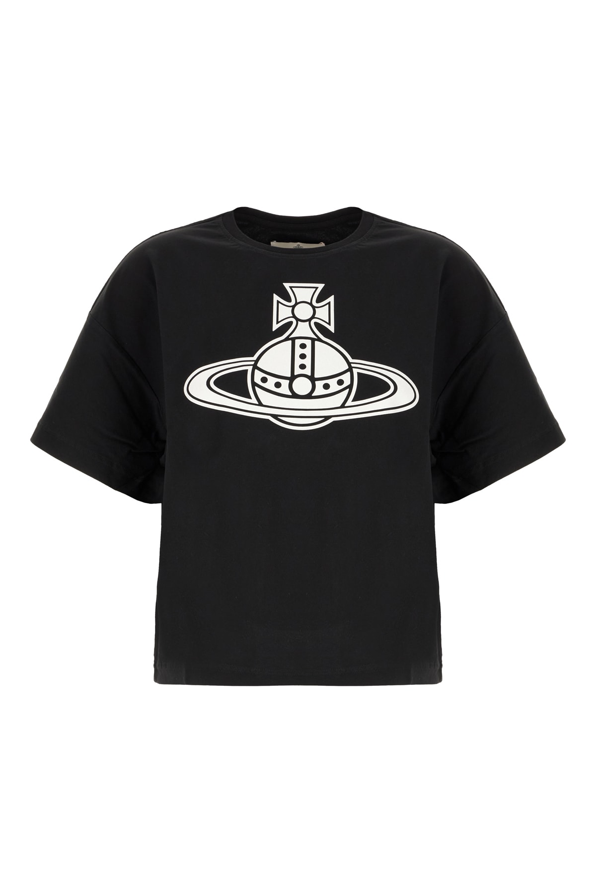 Vivienne Westwood Graphic Print Short Sleeve Crew Neck Top In Black
