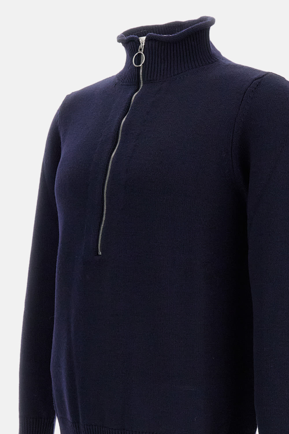 Plan C Wool Turtleneck Sweater In Blue