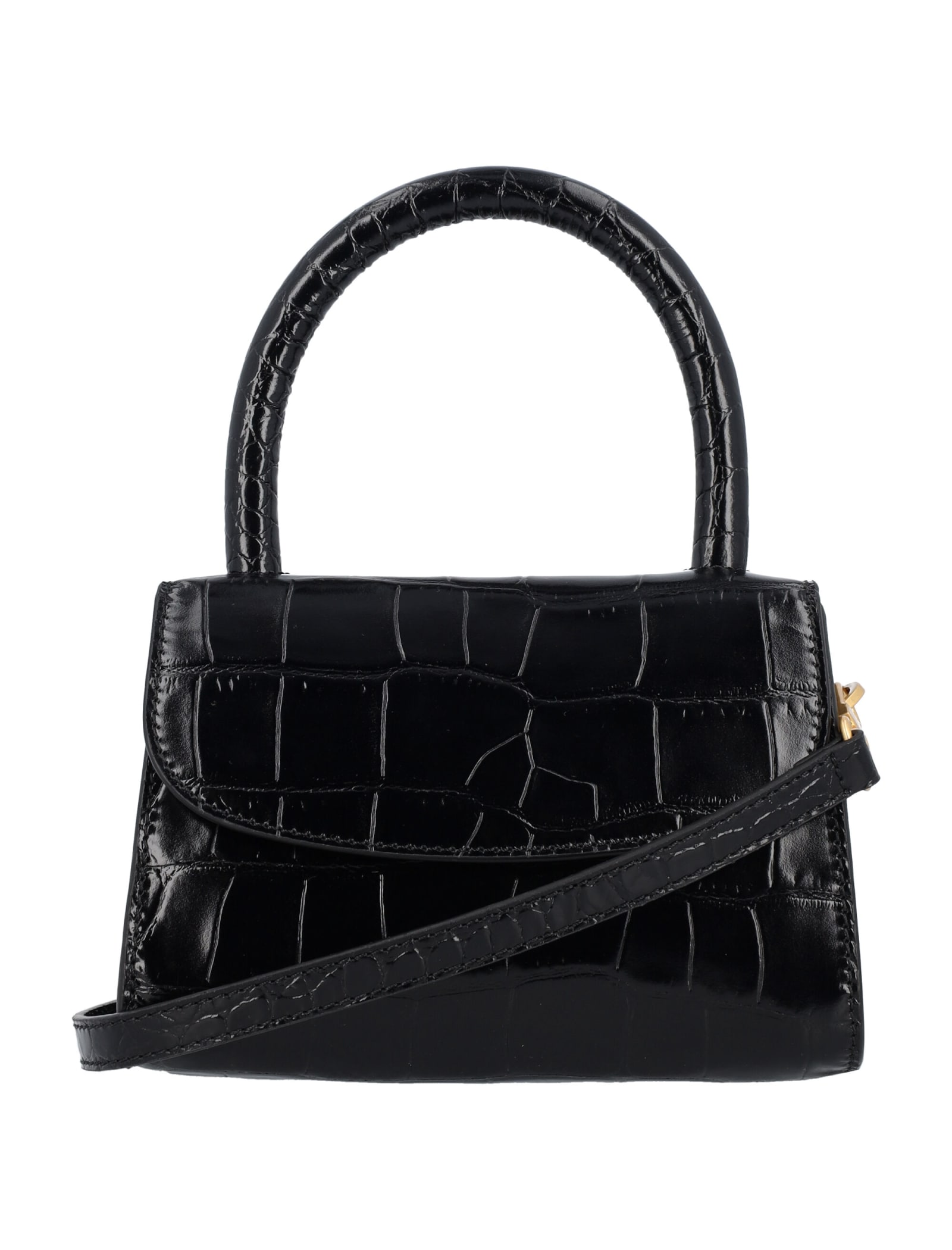 BY FAR Mini Croco Embossed Leather Bag