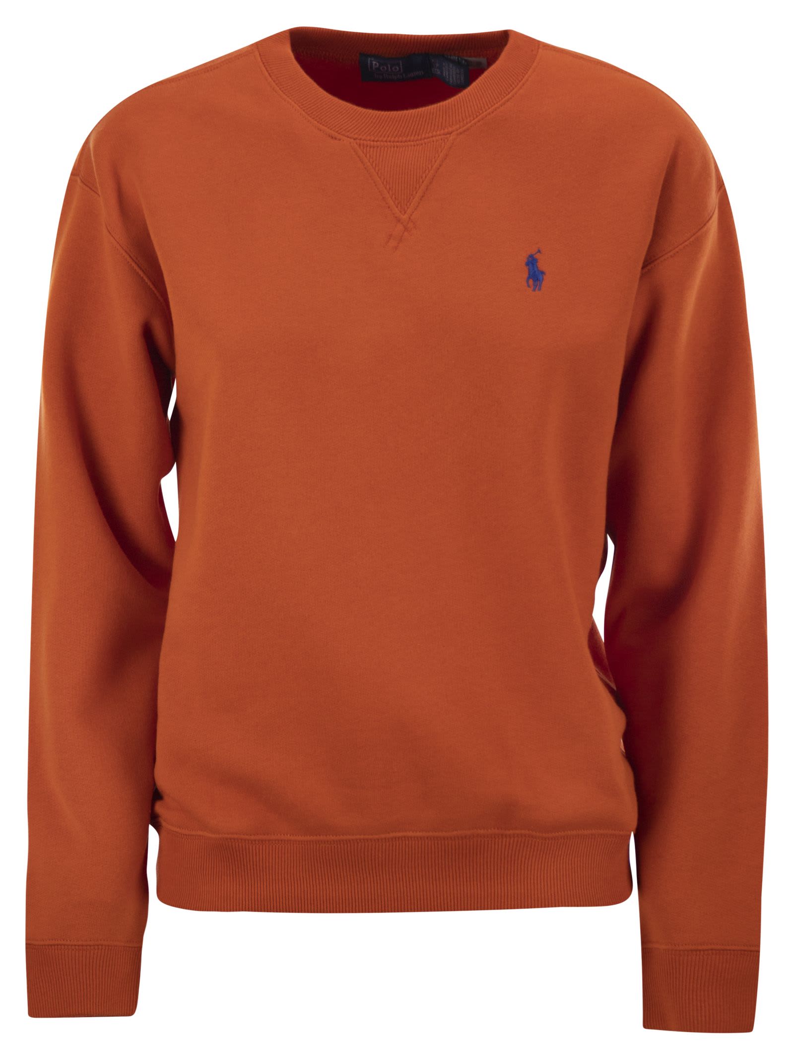 Shop Polo Ralph Lauren Crewneck Sweatshirt In Orange