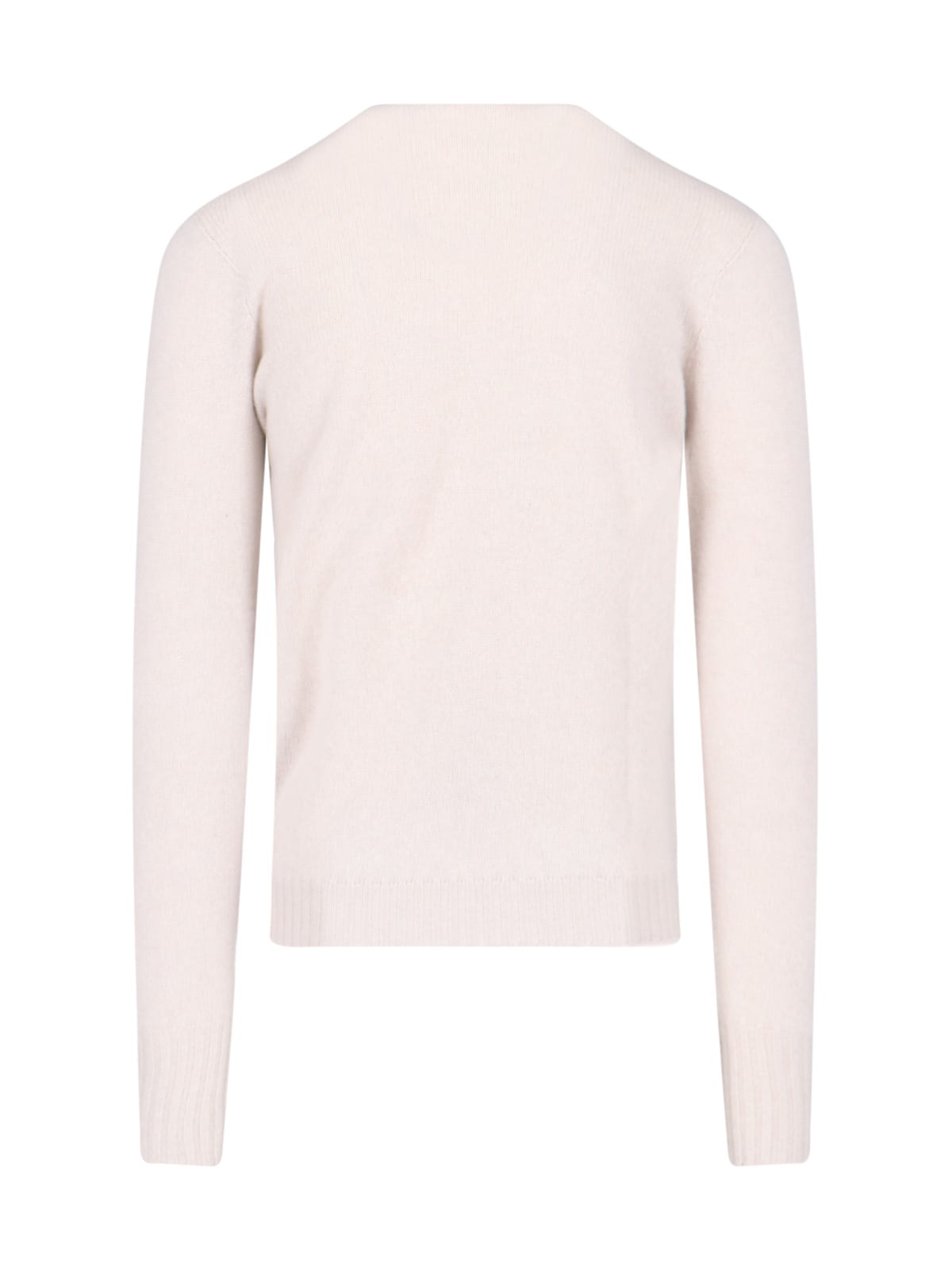 Drumohr Ribbed Crewneck Sweater With Soft Texture In Crema