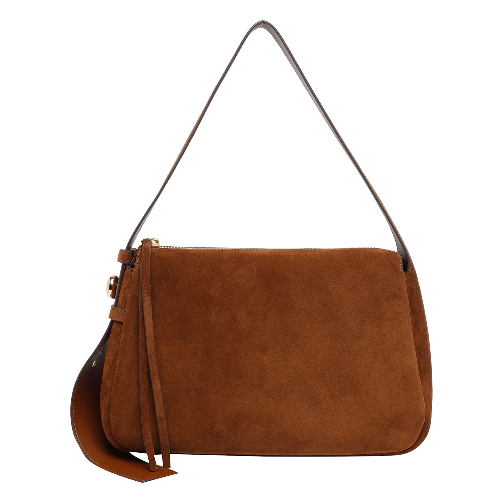 Tory Burch Romy Suede Shoulder Bag In Brown