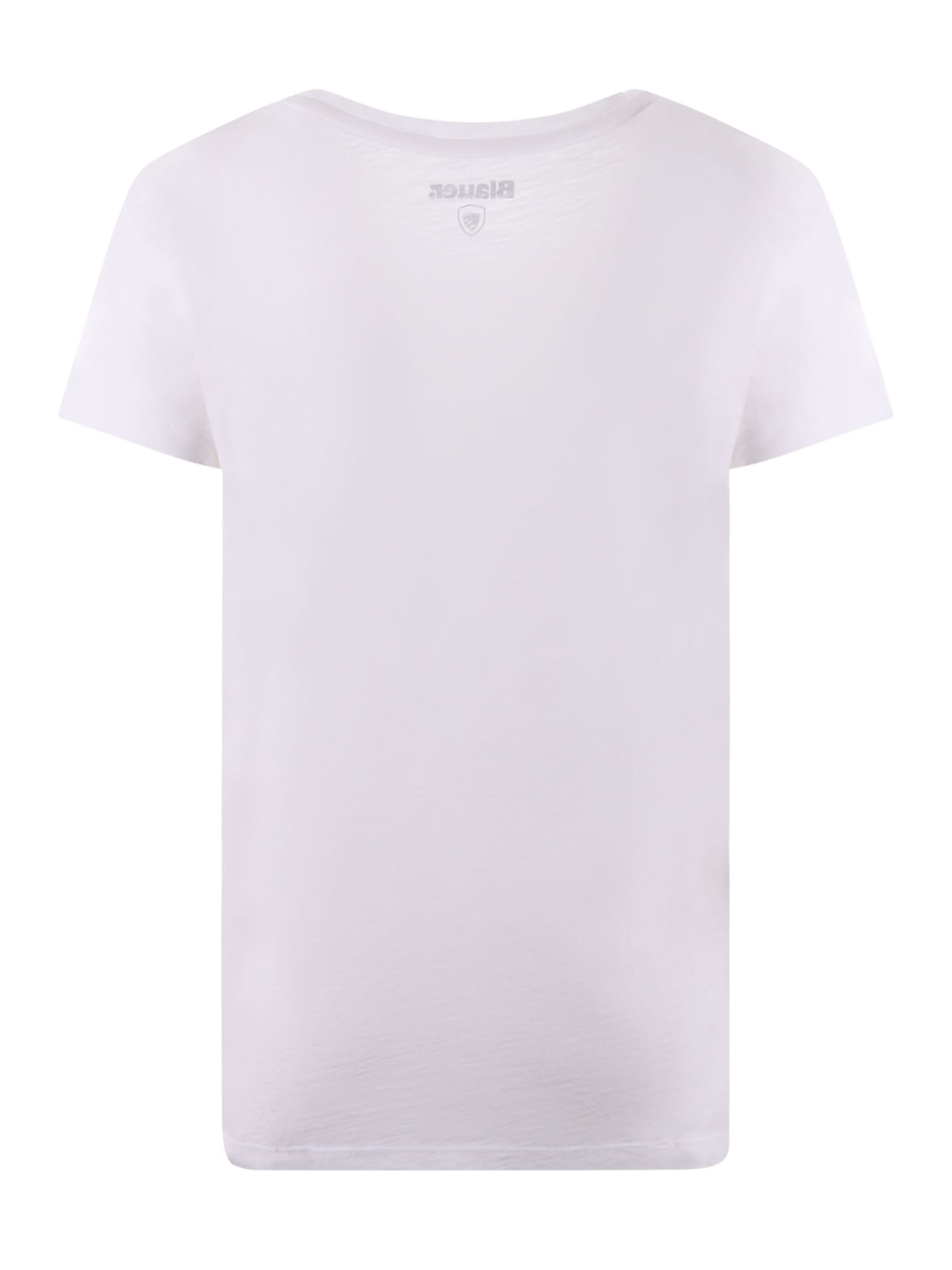 Shop Blauer T-shirt In Bianco