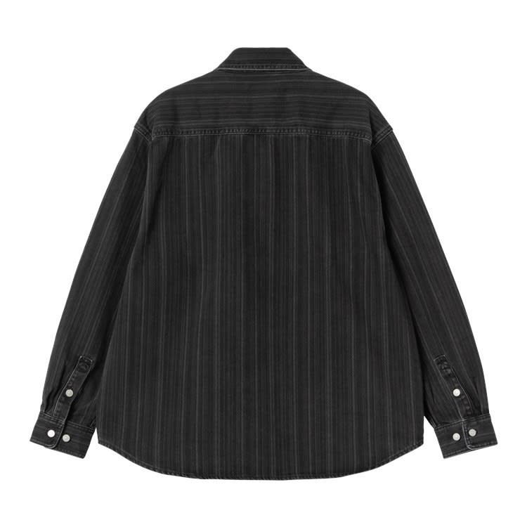 Carhartt Work In Progress Rylan Stripe Cotton Denim Button-up Shirt Jacket In Blue