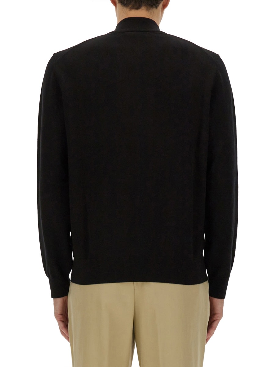 Hugo Boss Boss Shirt With Zip In Black