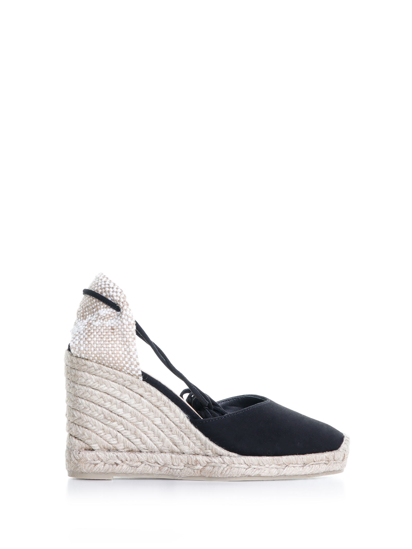 Castañer Black Carina Wedge With Ankle Laces
