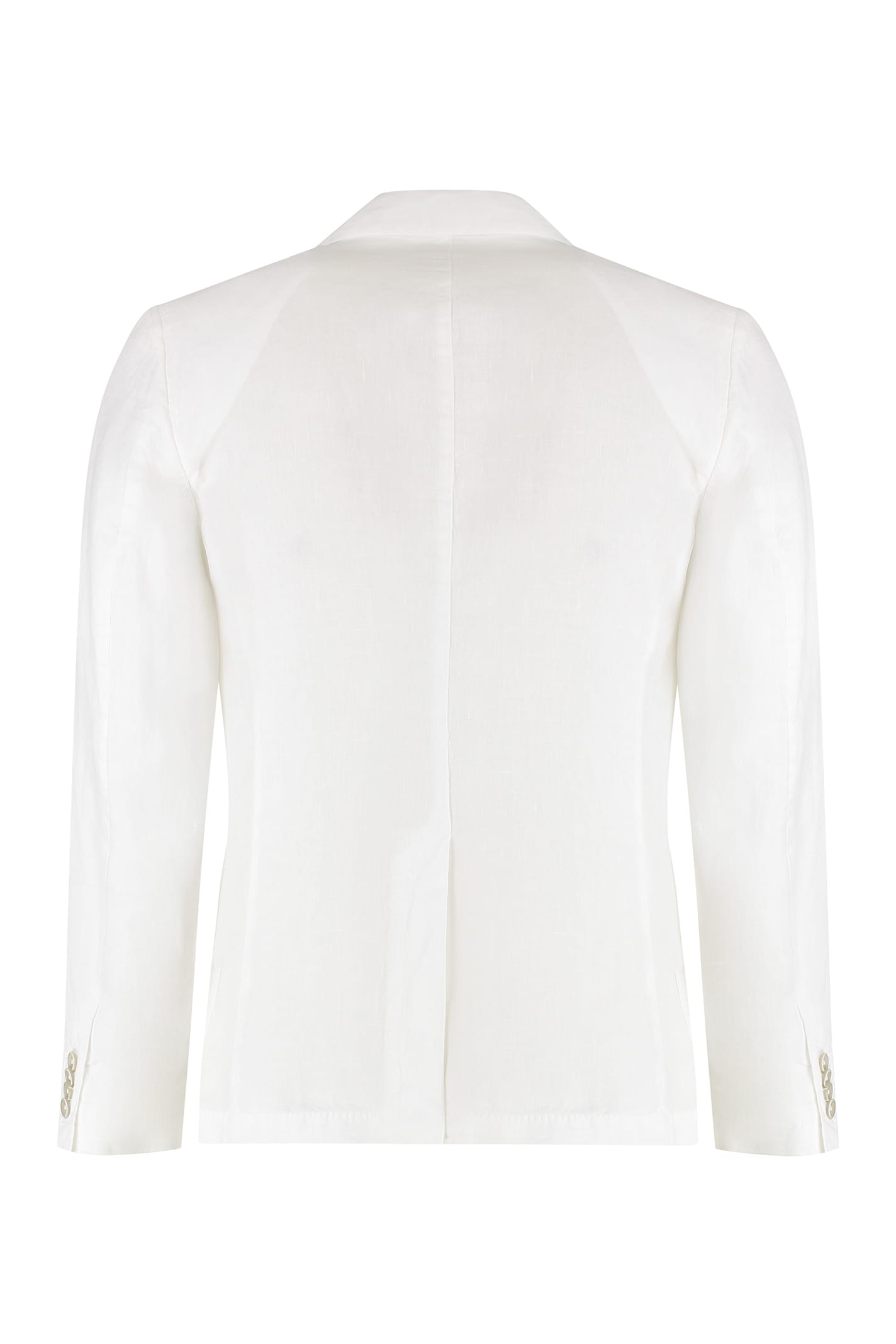 120% Lino Single-breasted Two-button Jacket In White