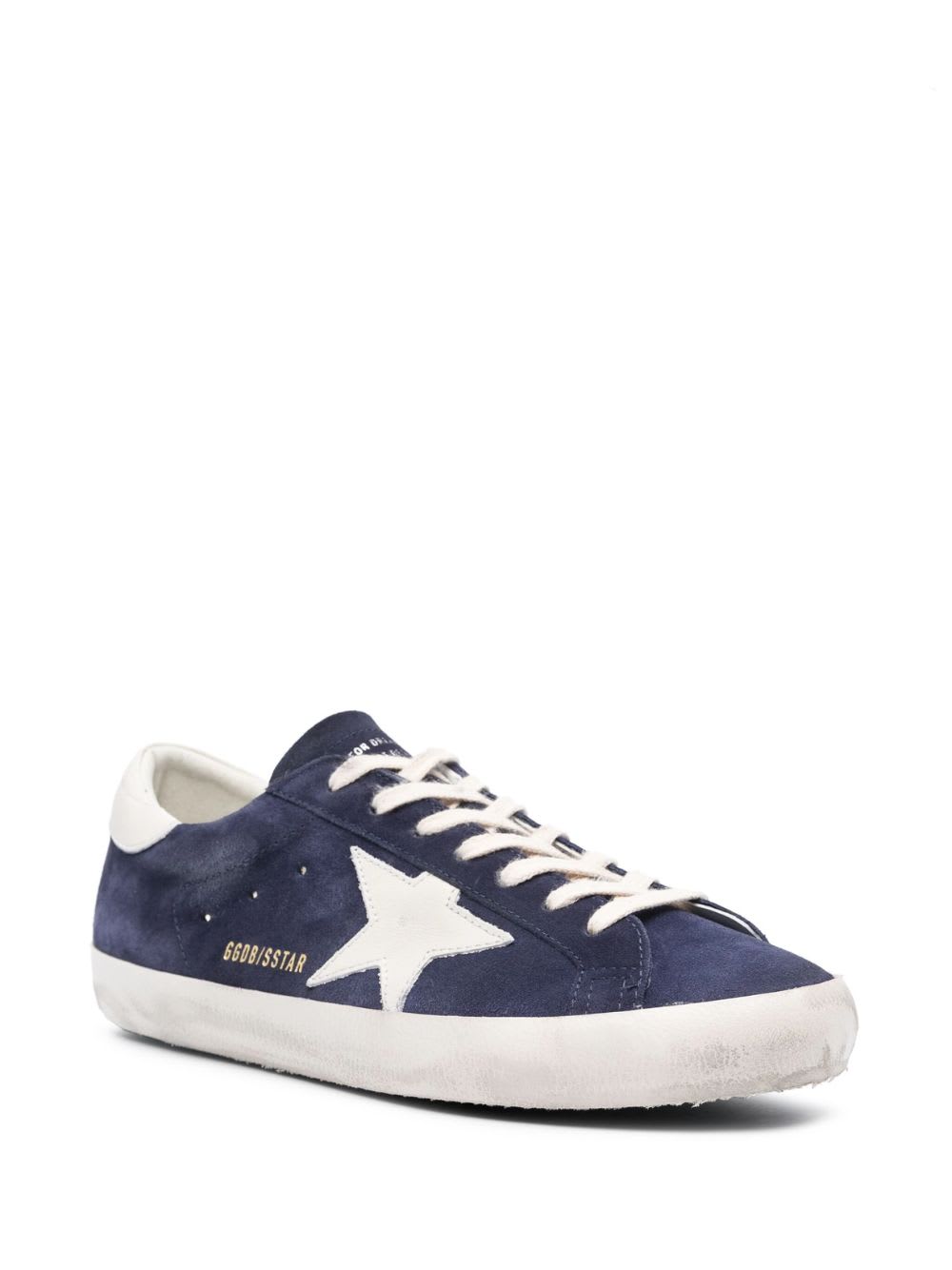 Shop Golden Goose Super Star Sneakers In Blue White