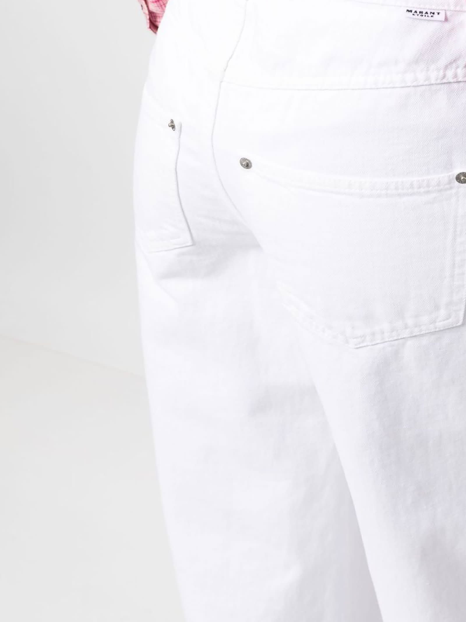 Shop Marant Etoile White Cotton Jeans