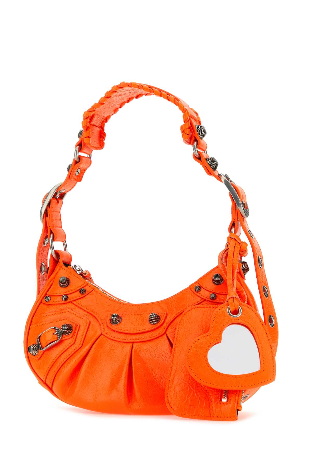 Balenciaga Fluo Orange Nappa Leather Le Cagole Xs Shoulder Bag In 6534