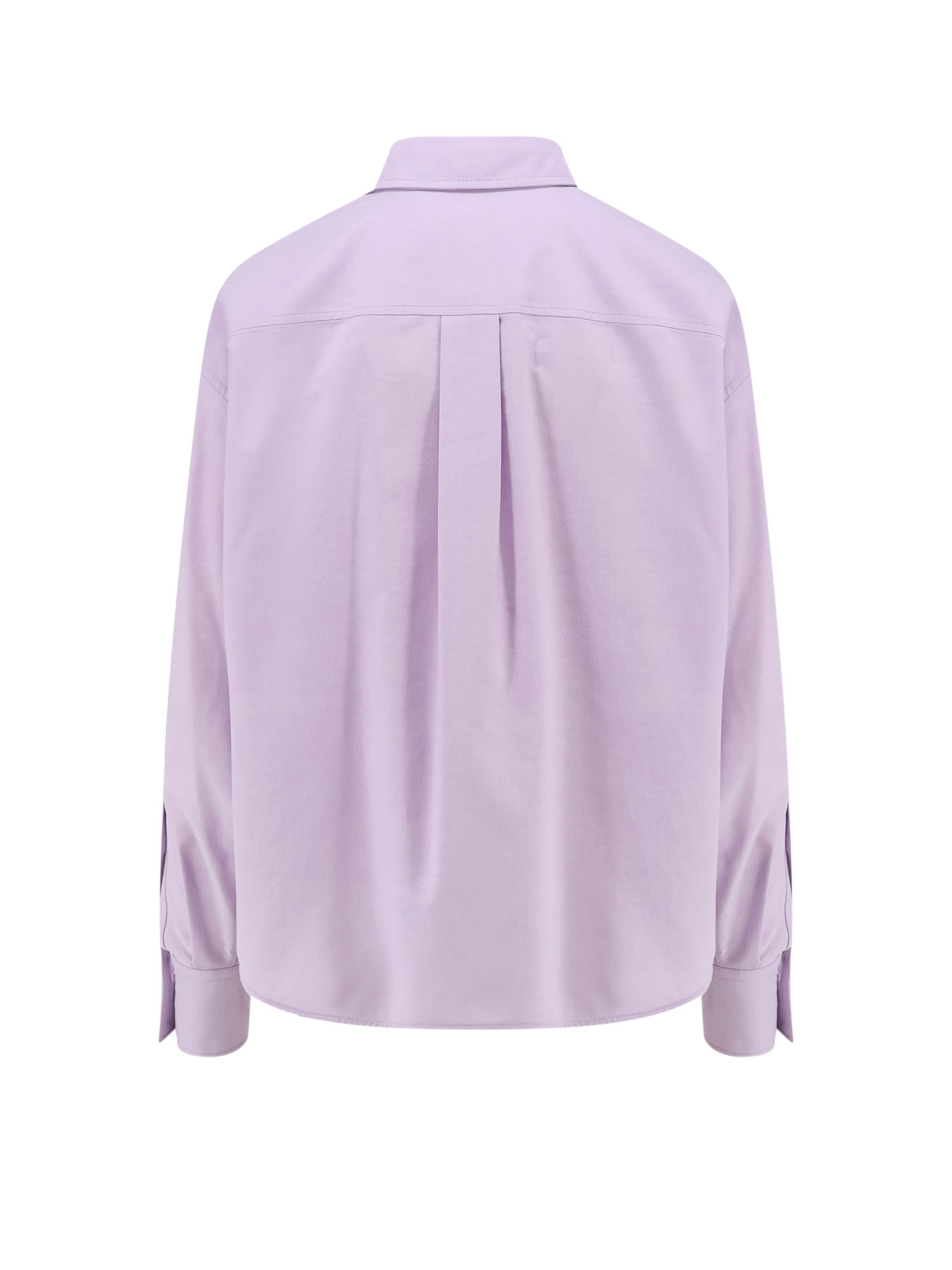 Brunello Cucinelli Lilac Cotton Shirt In Pink