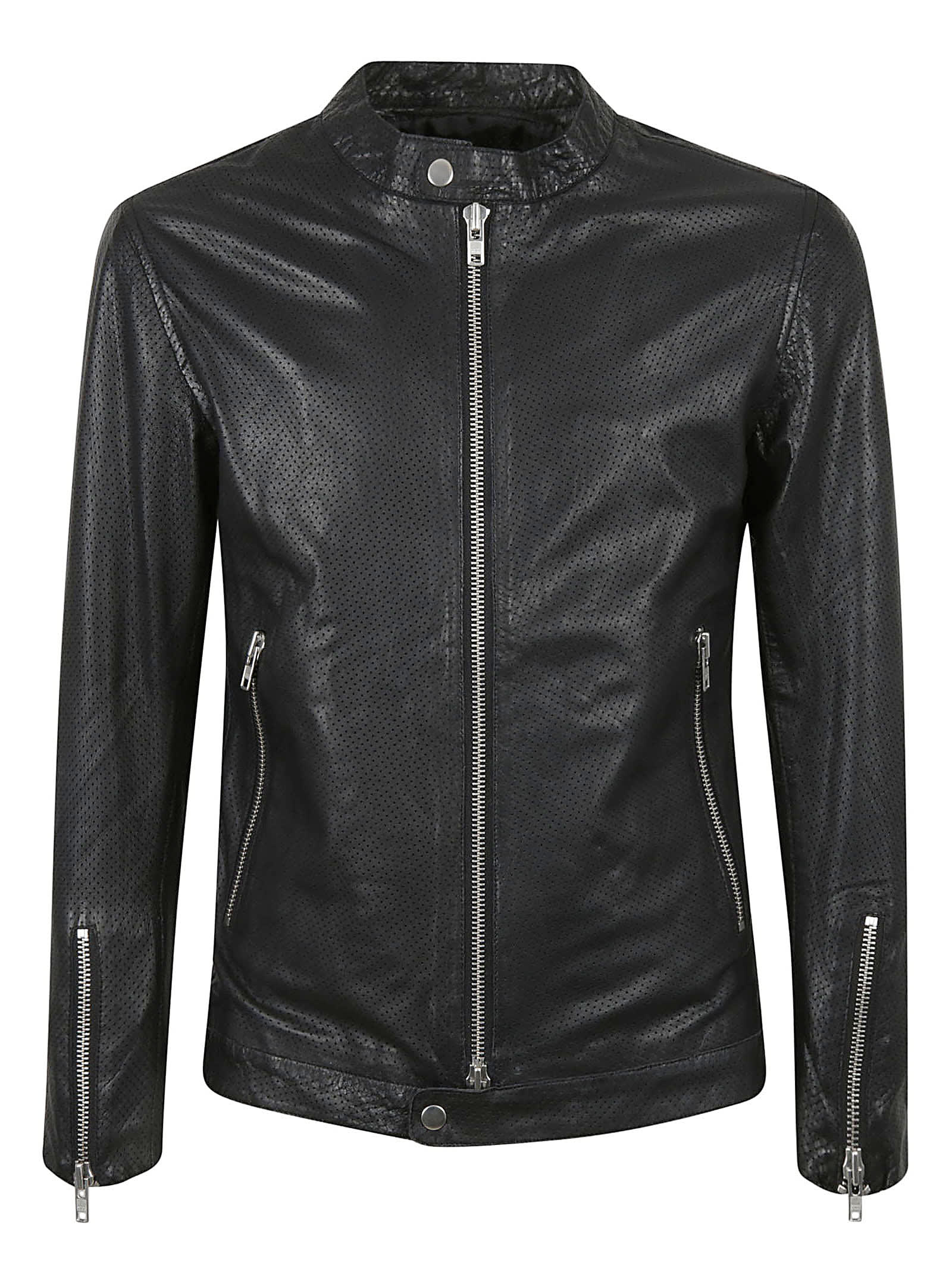 Bully Perforated Zip Leather Jacket