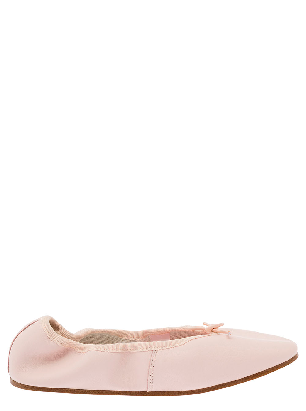 Shop Repetto Sofia Pink Ballet Flats With Ribbon In Leather Woman
