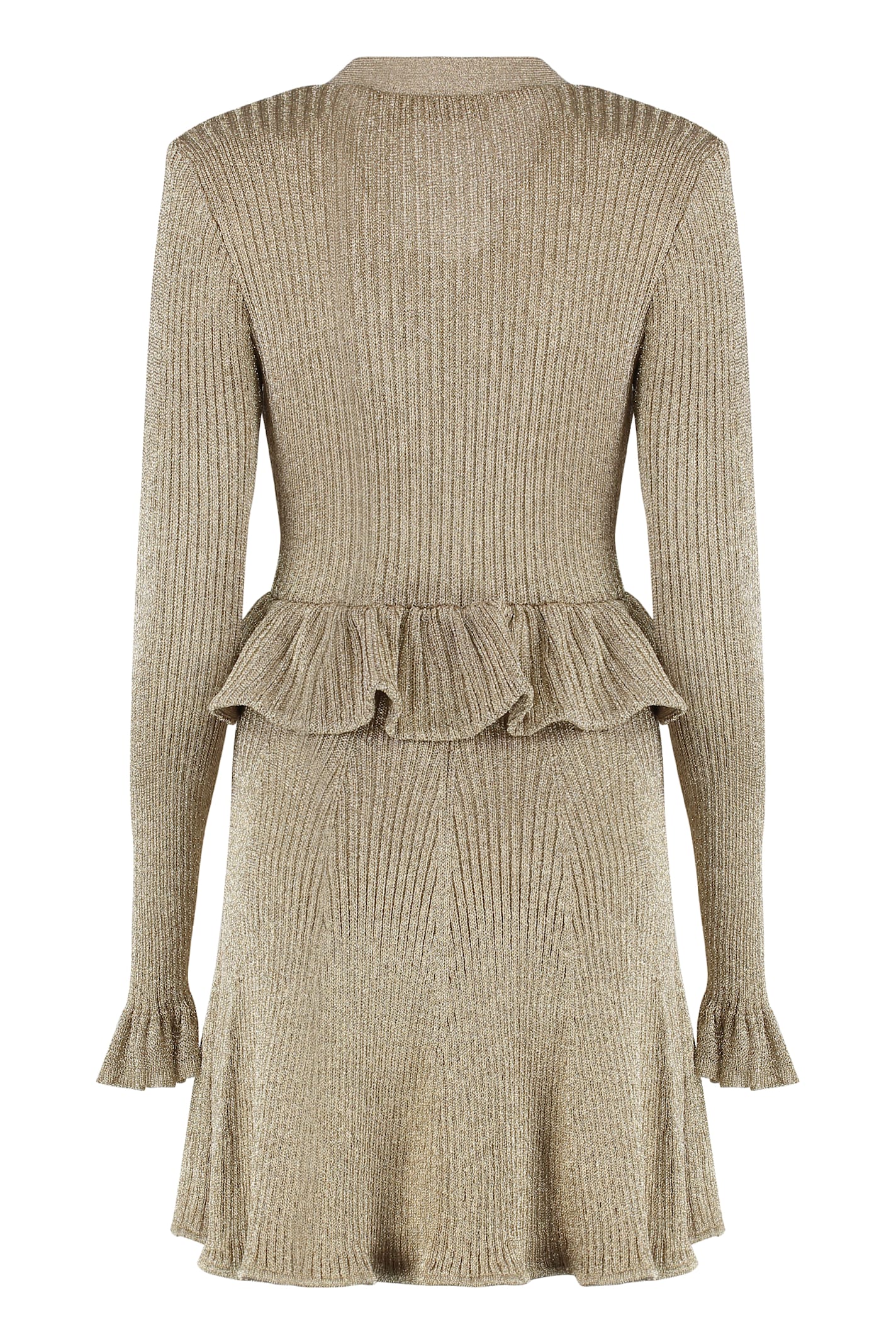 Self-portrait Lurex Knit Dress In Neutral