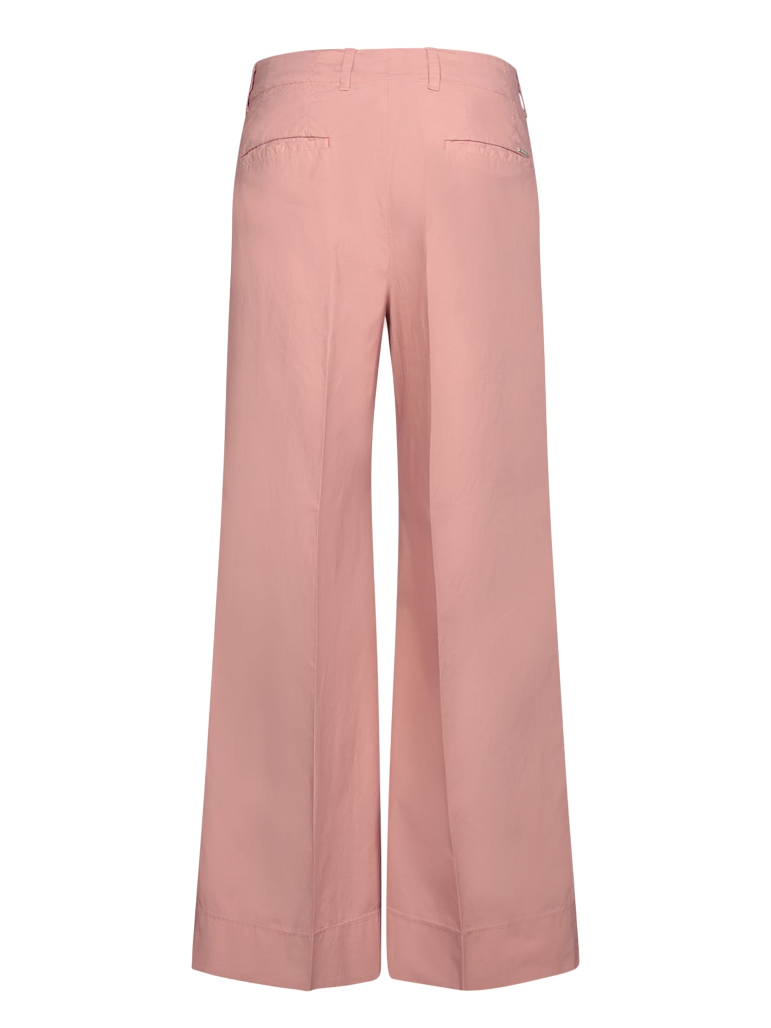 Incotex High-waisted Wide-leg Trousers In Refined Cotton Poplin In Pink