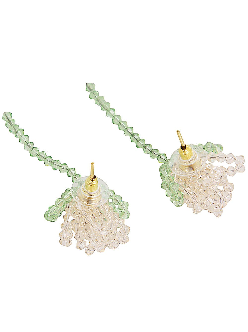 Shop Simone Rocha Cluster Crystal Flower Earring In Nude Mint