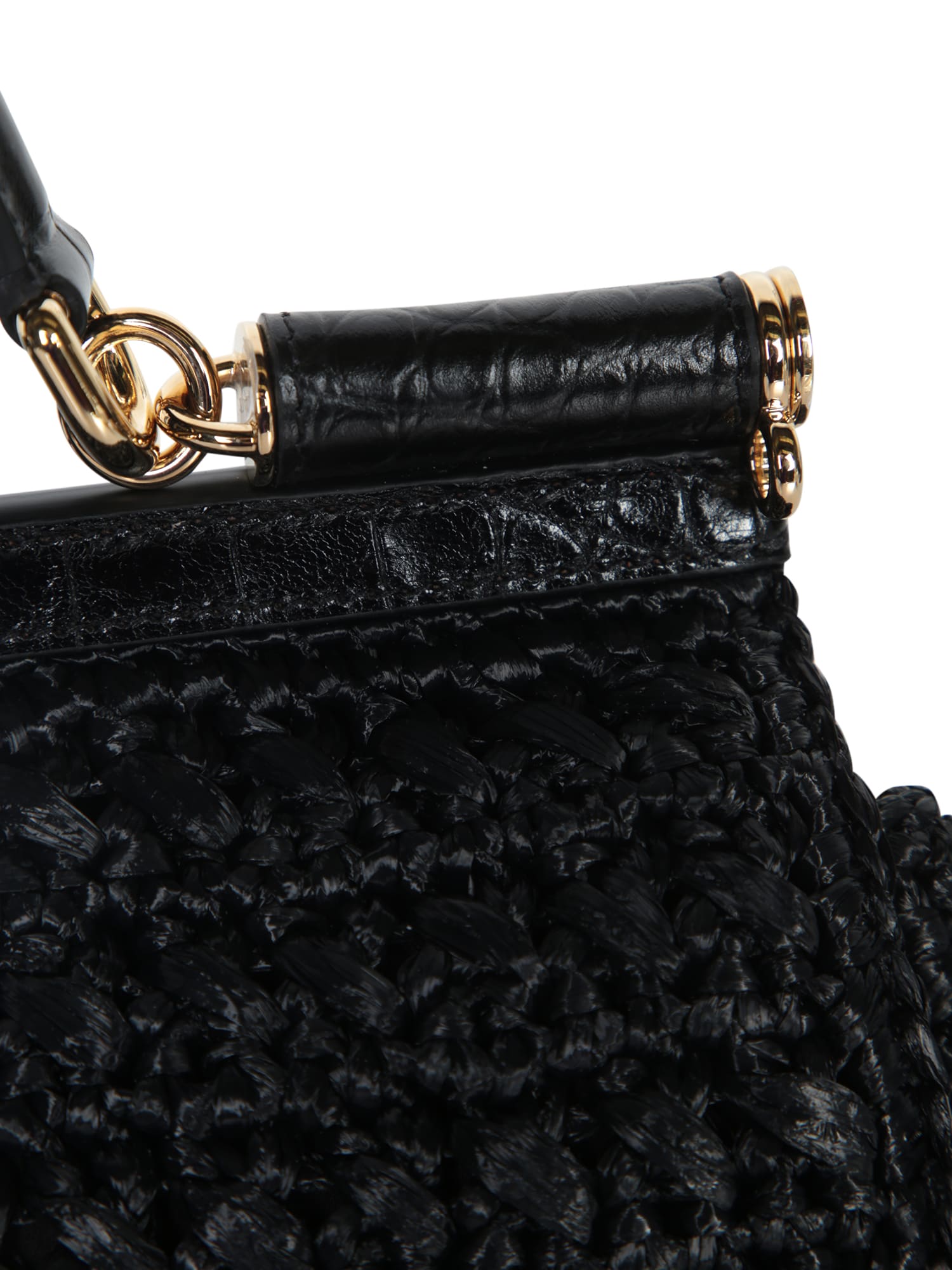 Dolce & Gabbana Sicily Elongated Handbag In Neronerooro