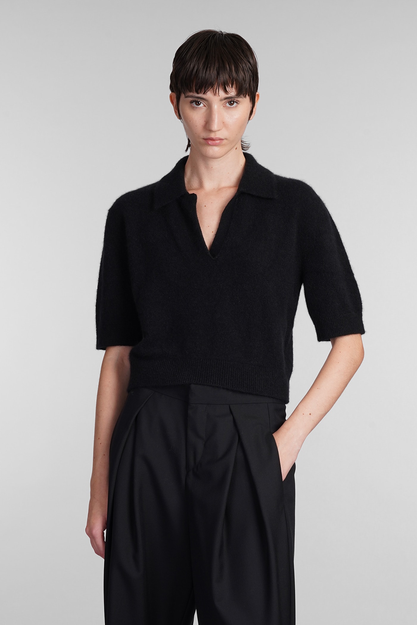 Shop Laneus Polo In Black Cashmere