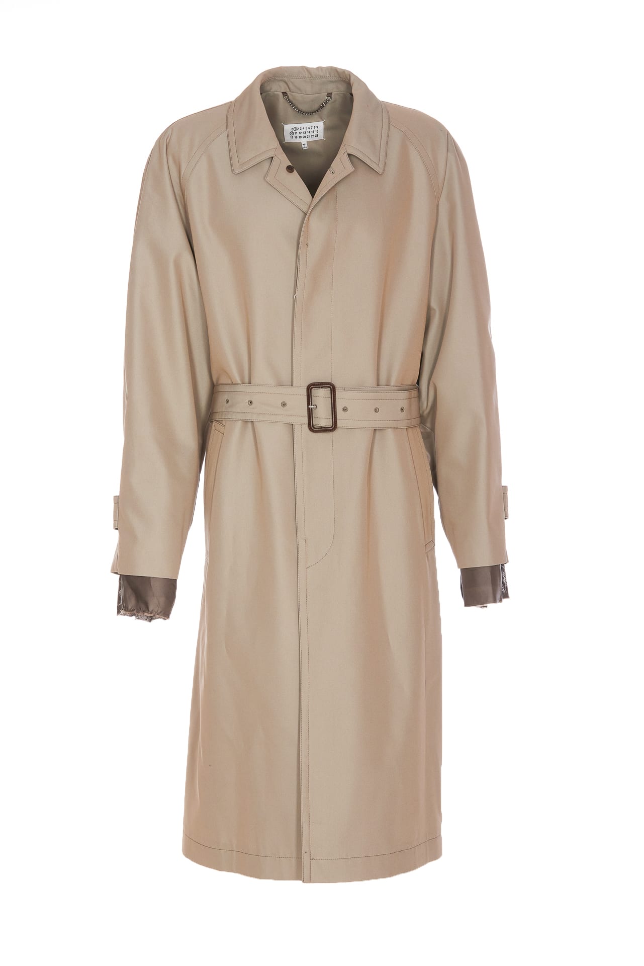 Shop Maison Margiela Single Breast Coat In Beige