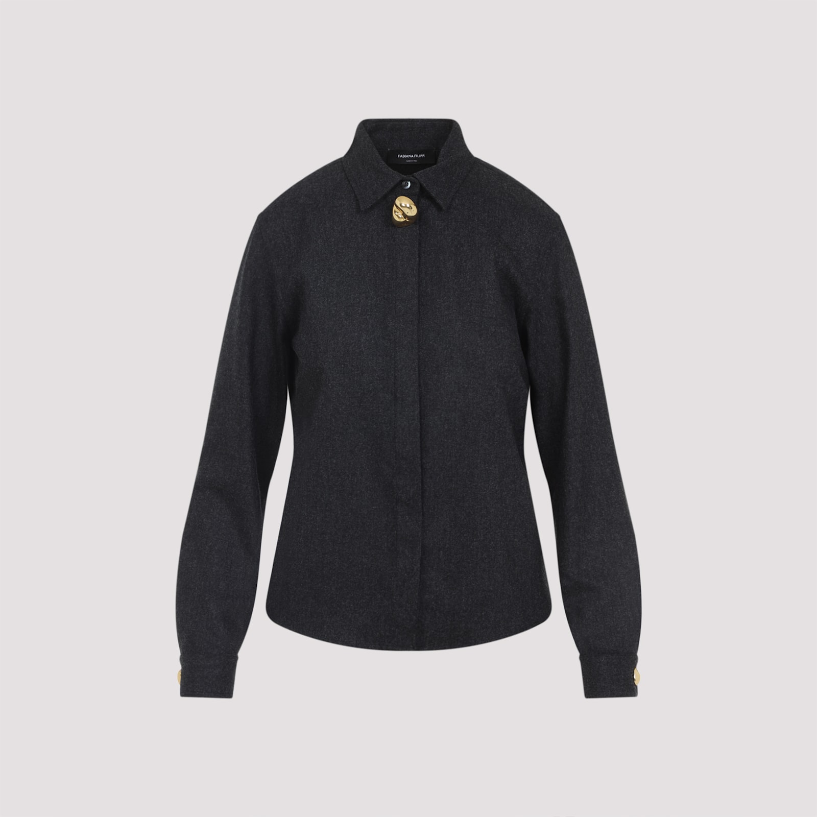 Fabiana Filippi Virgin Wool Shirt In Black
