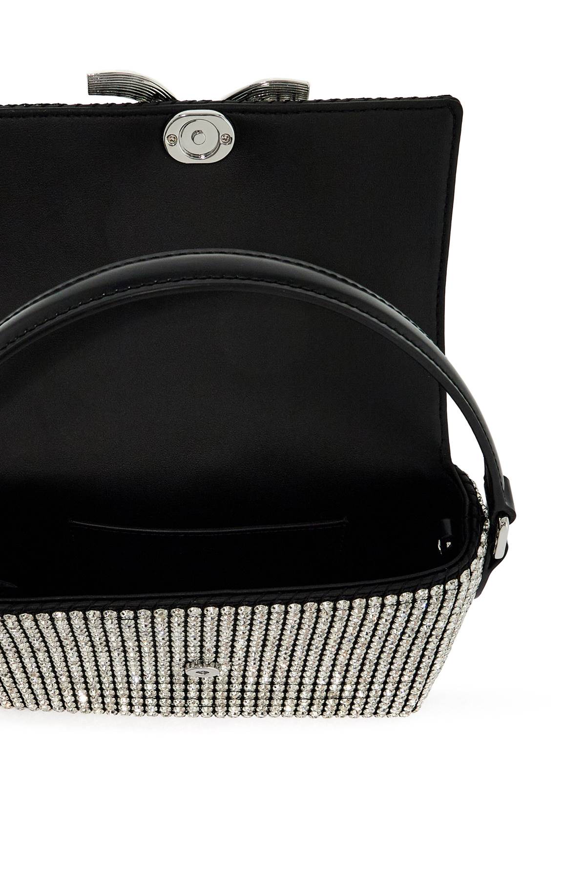 Shop Self-portrait Silver Rhinestone Chainmail Micro Handbag