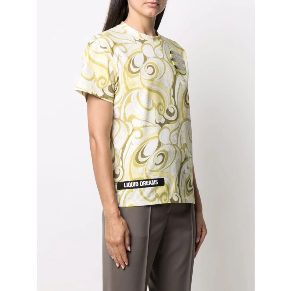 Raf Simons Hippie-inspired Allover Pattern Crew Neck T-shirt In Multi