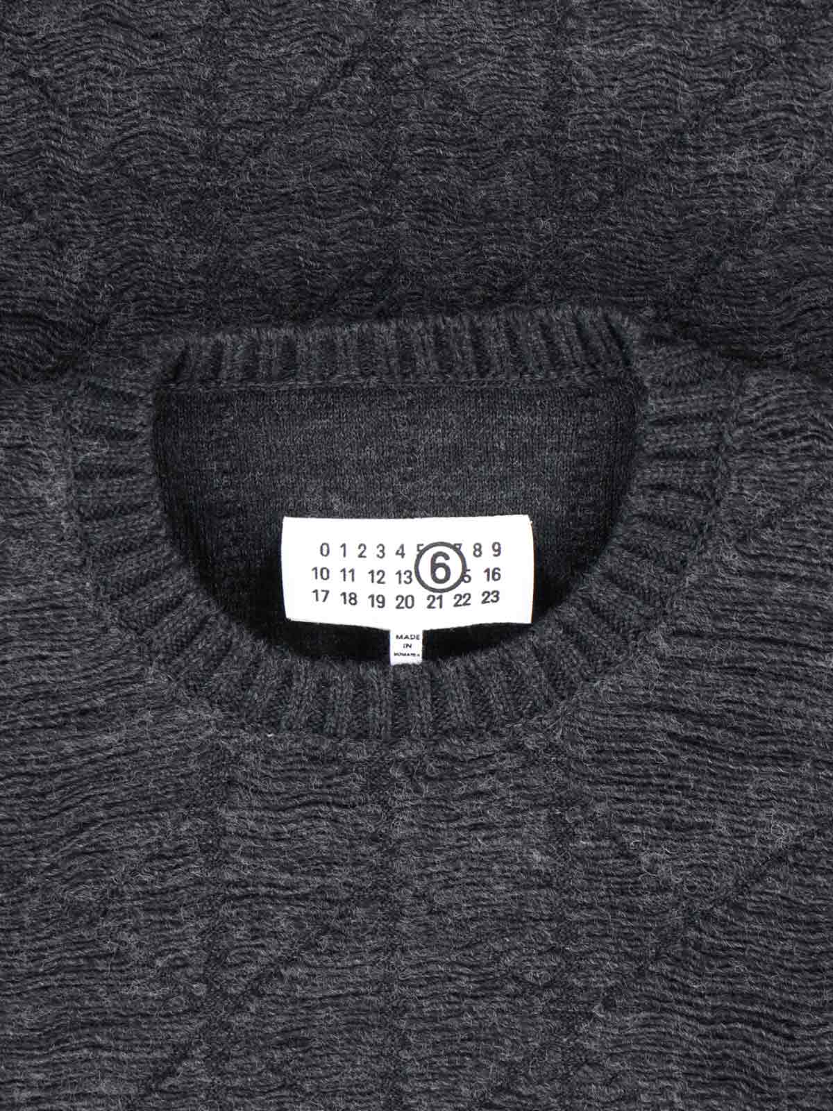 Shop Mm6 Maison Margiela Crewneck Sweater In Gray