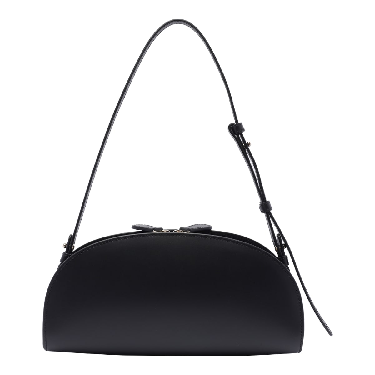 Apc Mini Demi-lune Structured Shoulder Handbag In Black