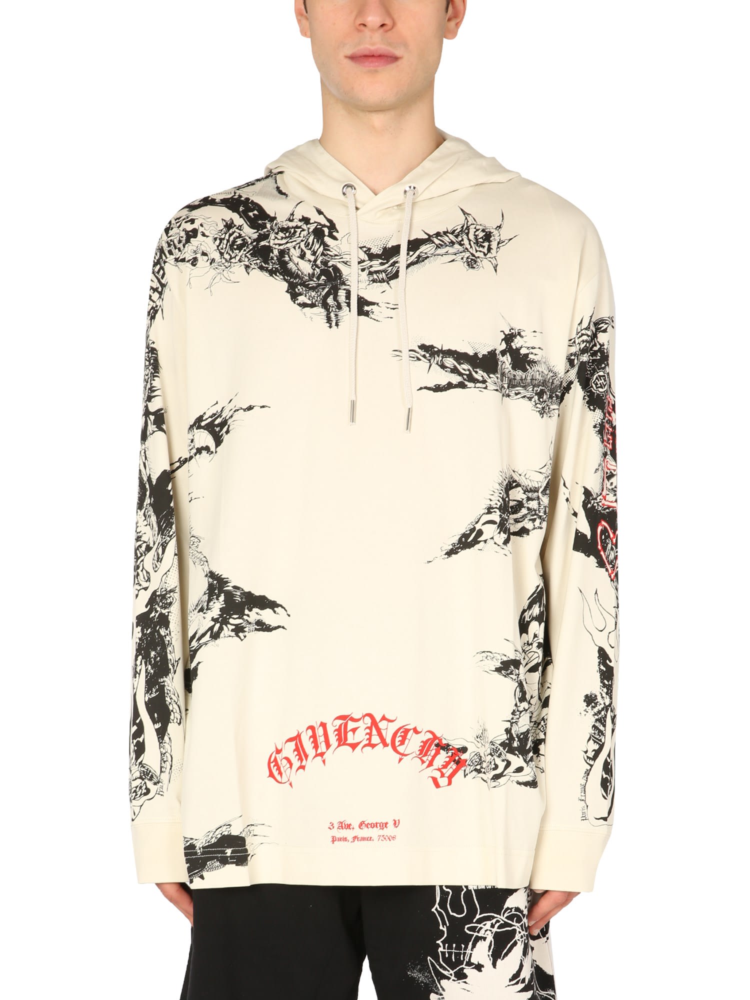 Givenchy Gothic Hooded T-shirt