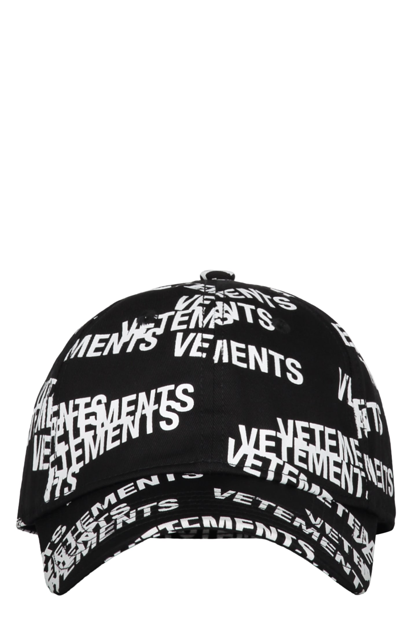 Vetements All Over Logo Baseball Cap In Black
