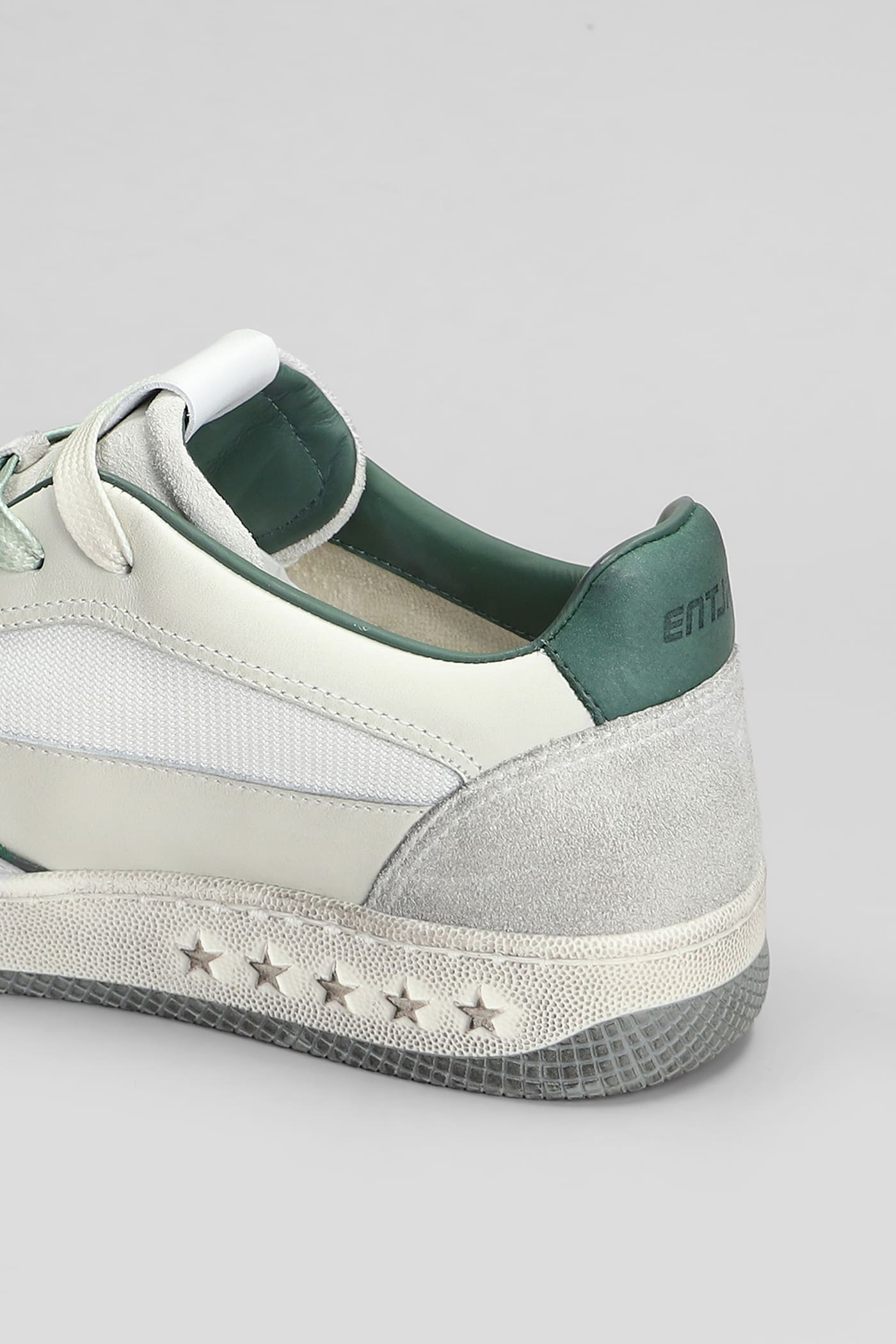 Enterprise Japan Egg Rocket Sneakers In White Leather And Fabric