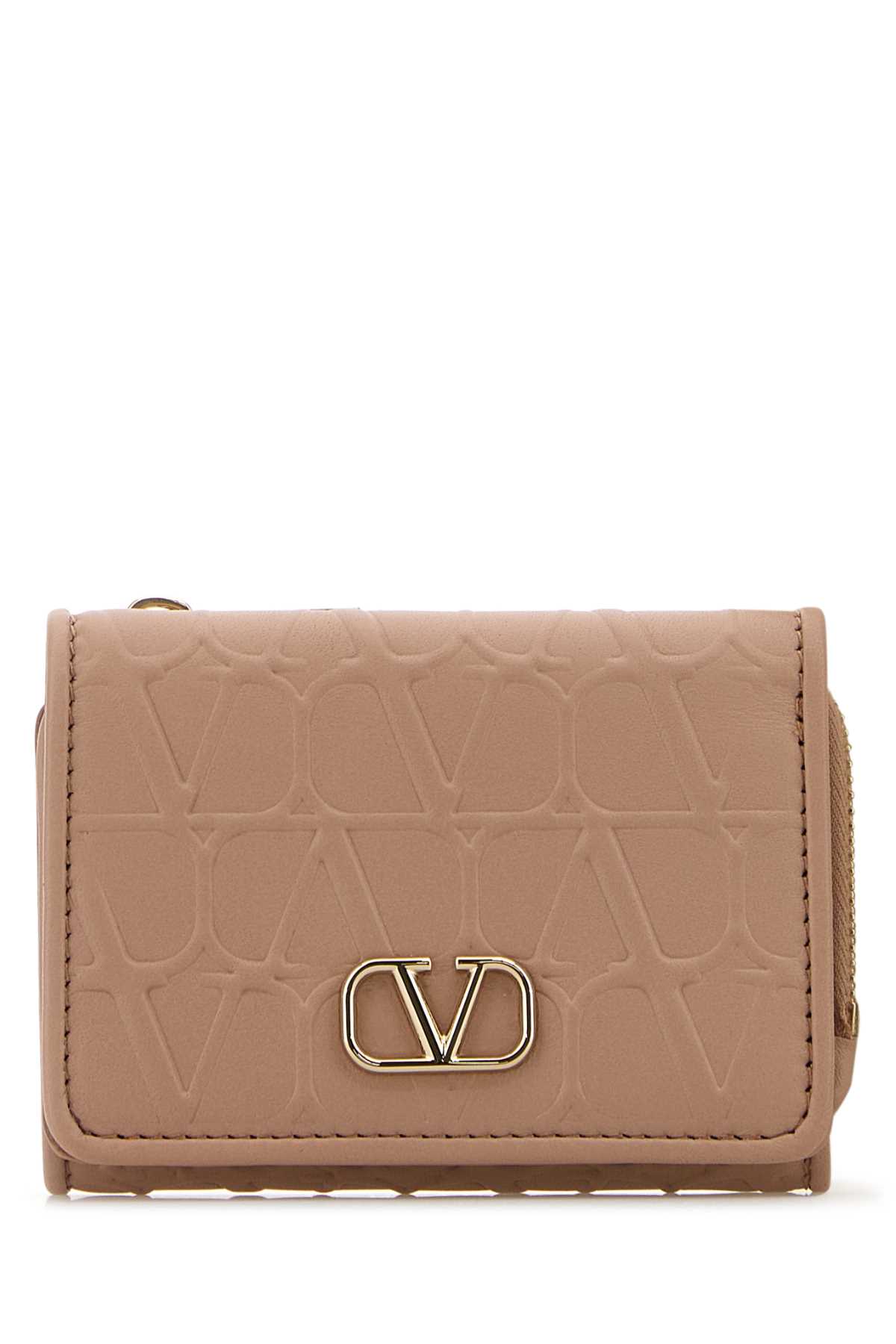 Shop Valentino Powder Pink Leather Wallet In Rosecannelle