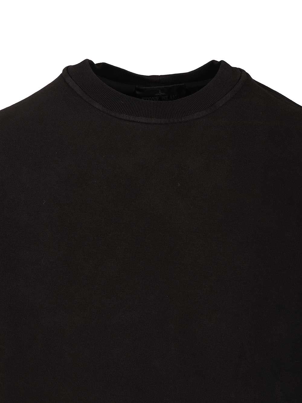 Stone Island Men's Diagonal Fleece Sweatshirt In Black