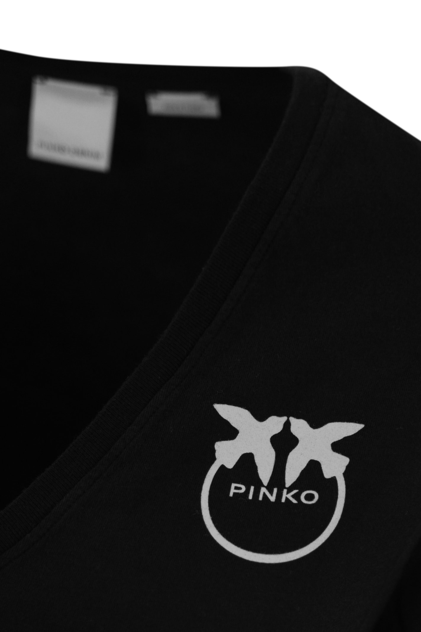 Shop Pinko Turbato T-shirt With Cotton Logo In Nero